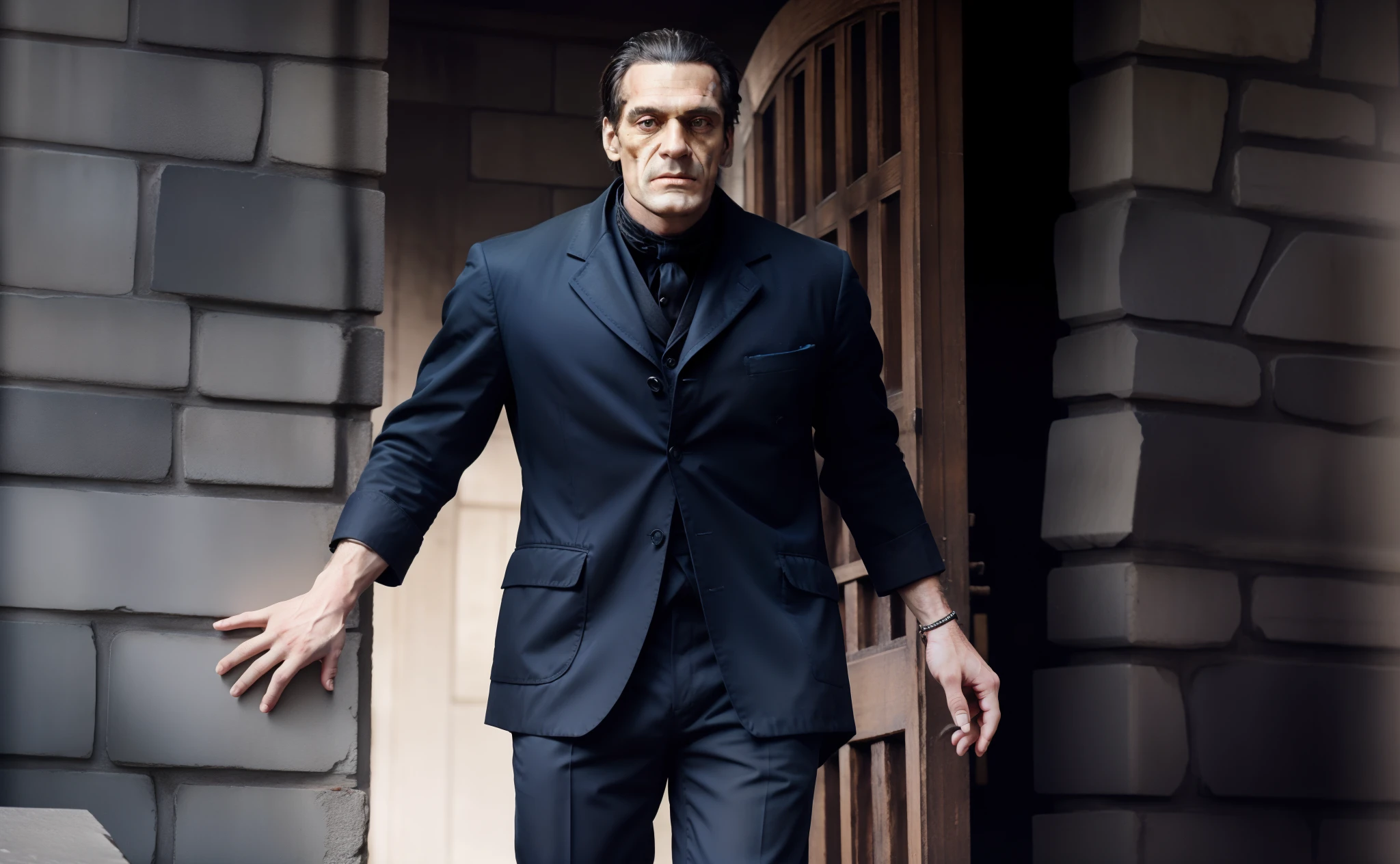 "Frankenstein, human hands and fingers with realistic proportions."