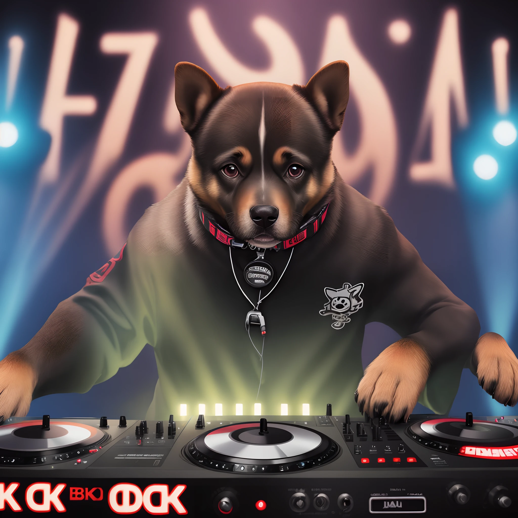 Cachorro preto dj na balada com  8k