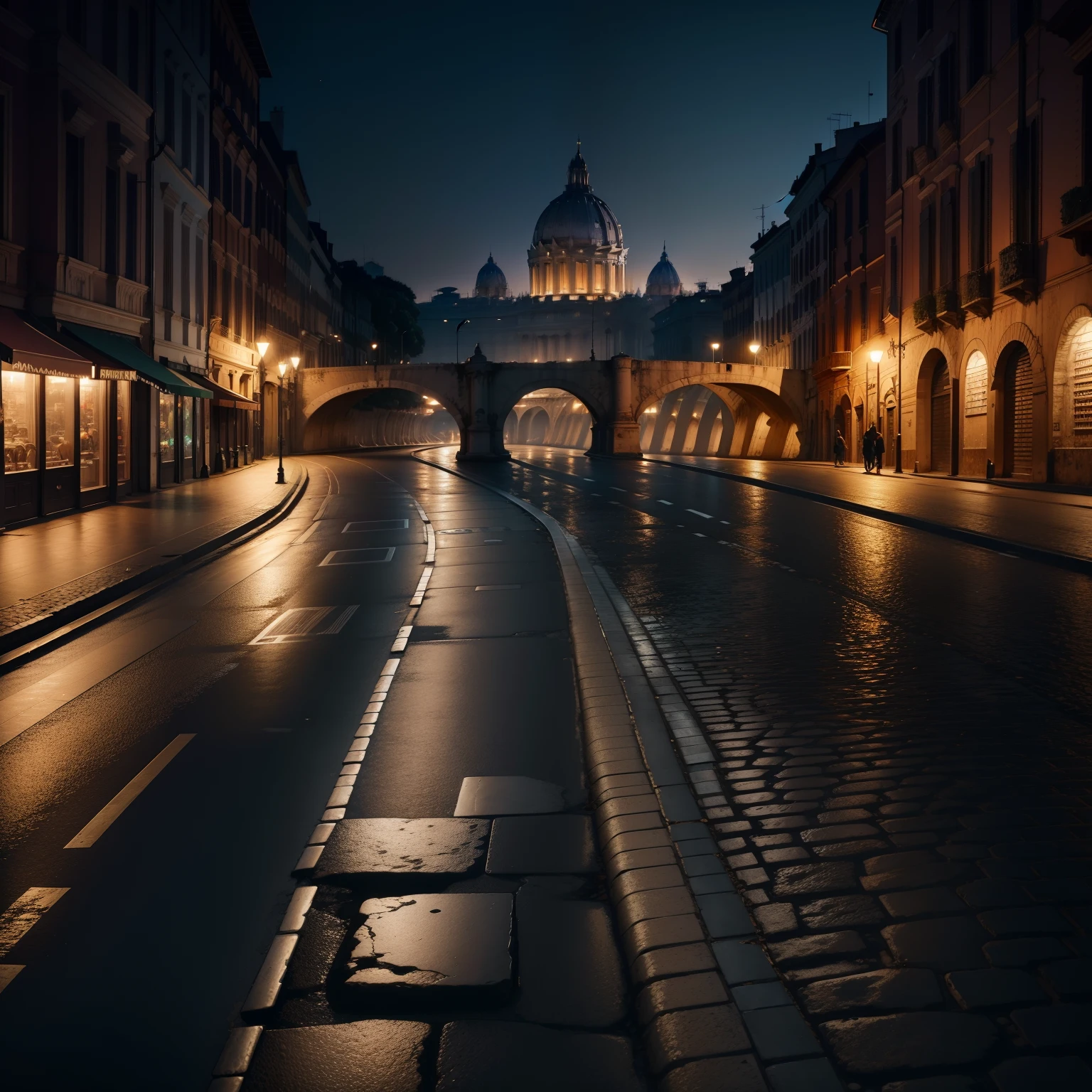 Dark background, city rome, 4k,1:1
