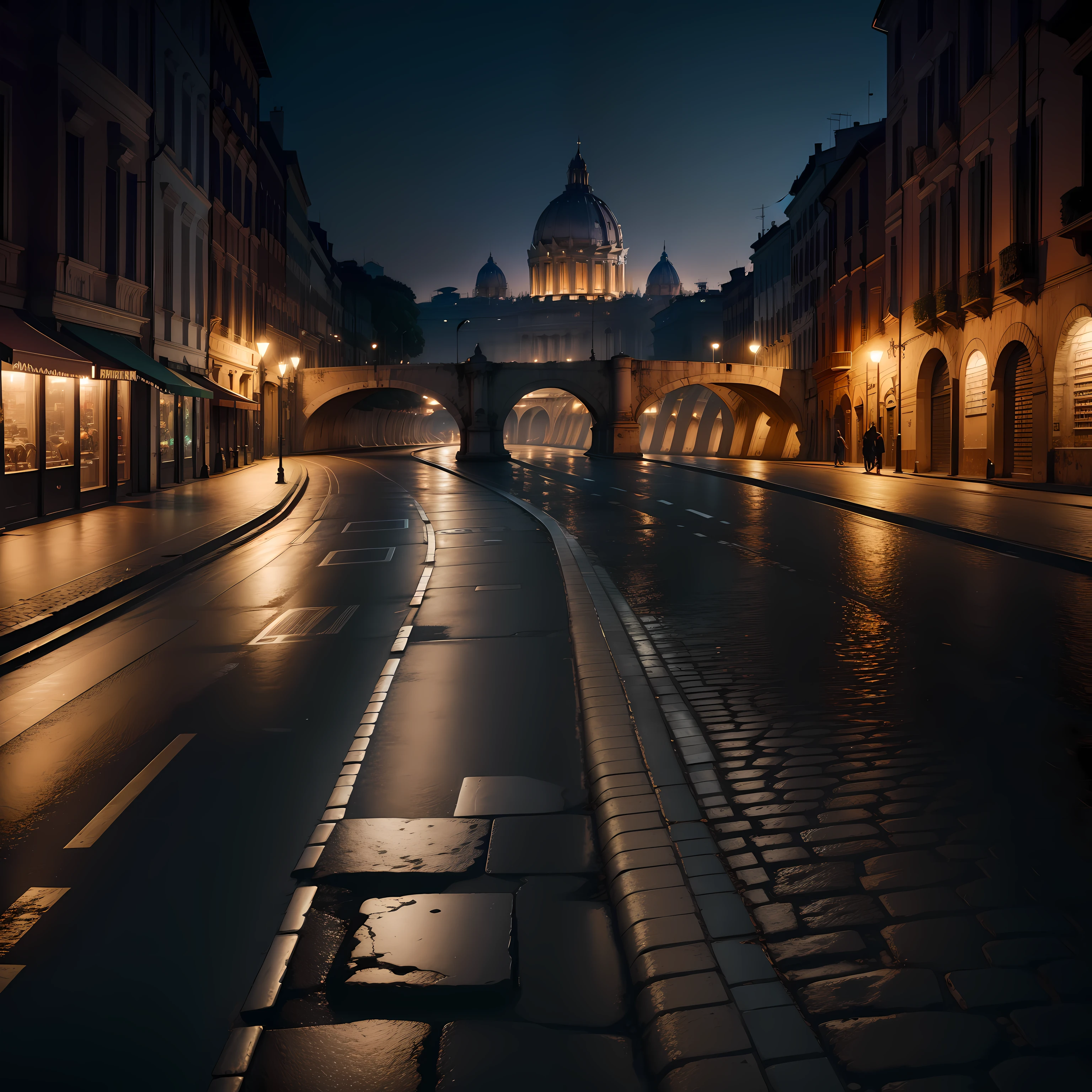 Dark background, city rome, 4k,1:1