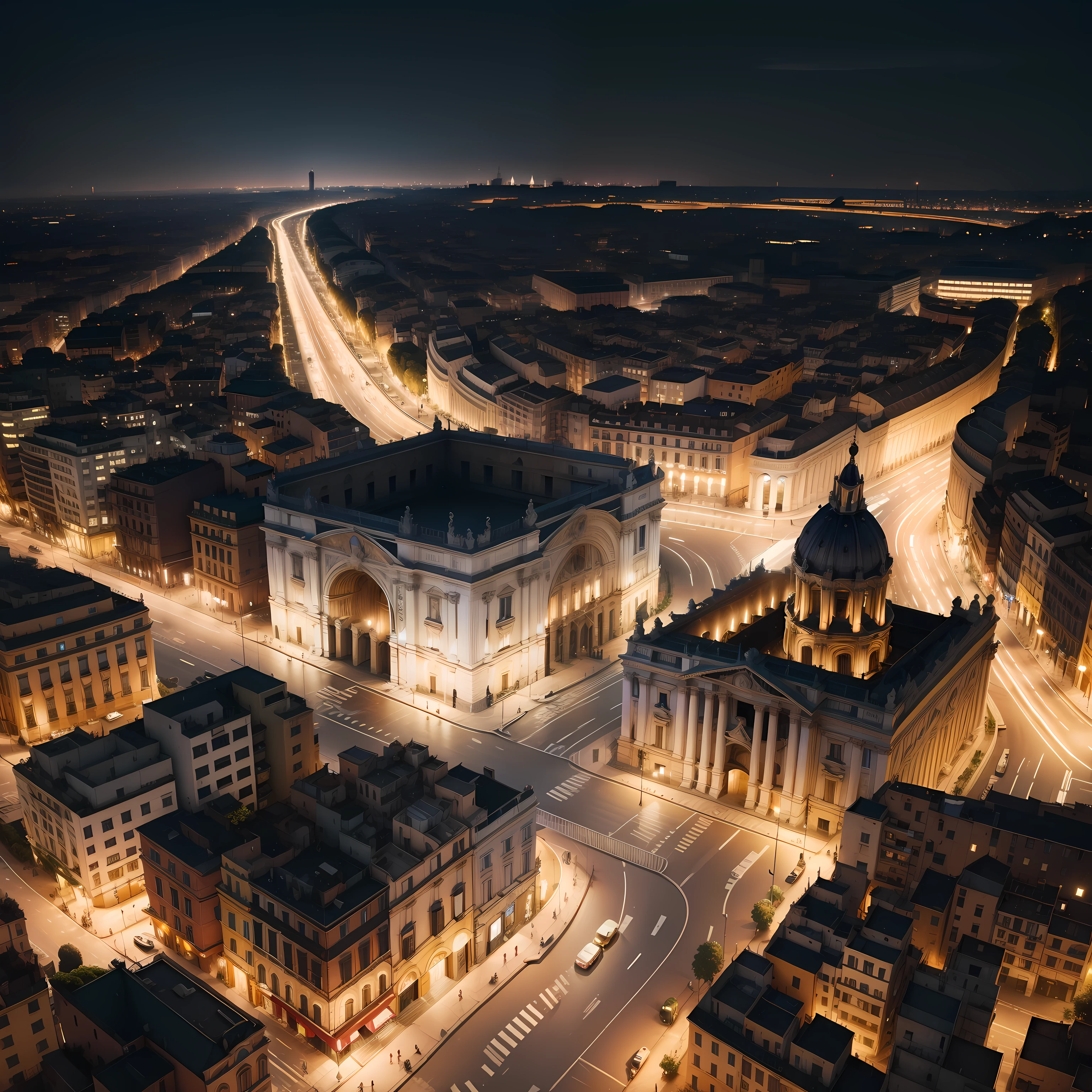 Dark background, city rome, 4k,1:1