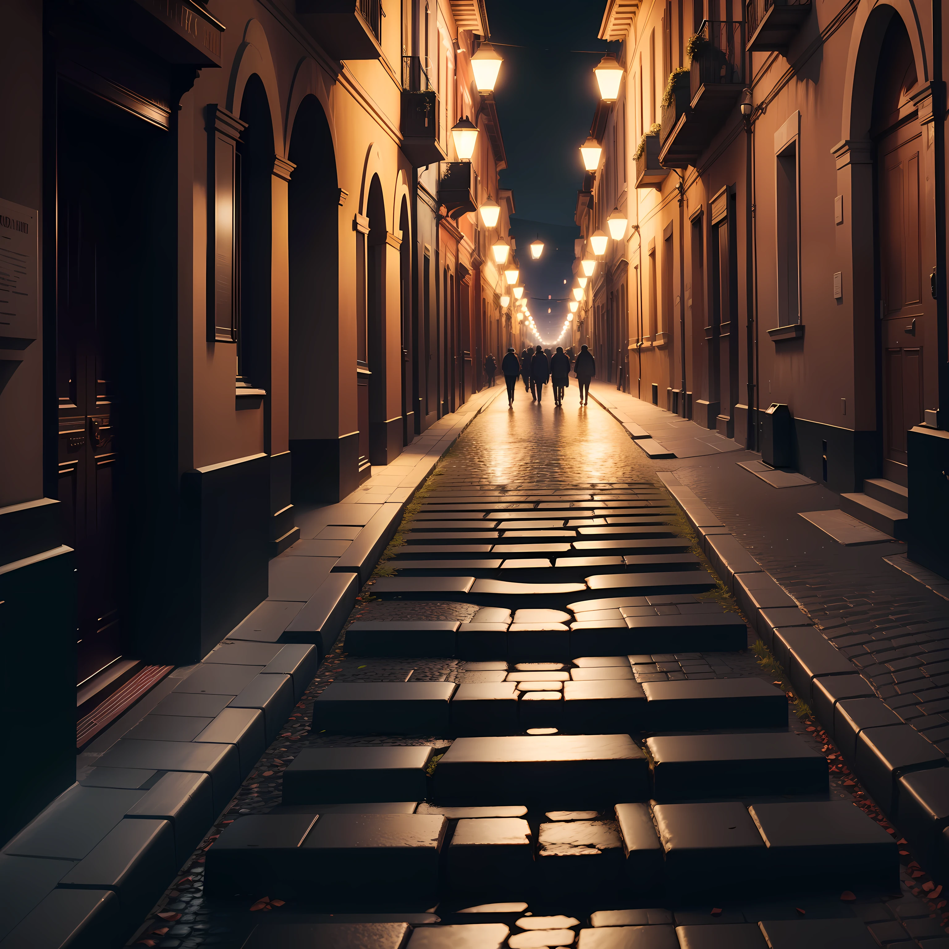Dark background, city rome, 4k,1:1