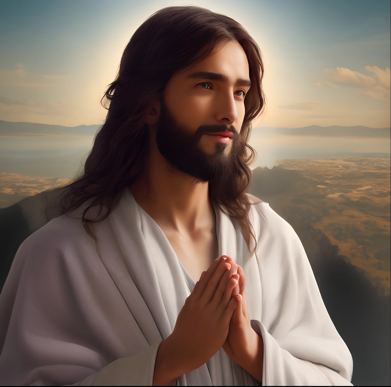 HD Image of Jesus

Default (GPT-3.5)

User
Help me create a prompt to create an image of Jesus Christ in high definition 

ChatGPT
Clear, vou te ajudar! Here is a prompt you can use to create an image of Jesus Christ in high definition:

"Por favor, create a high-definition image of Jesus Christ that captures your serenity and compassion. A imagem deve ser rica em detalhes, with a soft expression in his eyes and a welcoming smile on his lips. The garments should reflect the era in which he lived, com cores sutis e texturas realistas. The scenery around it should convey a sense of peace and spirituality, with a soft light that highlights your presence. Detalhes como cabelos, Beard and hands should be represented accurately and carefully. Image resolution must be at least 3000x4000 pixels."