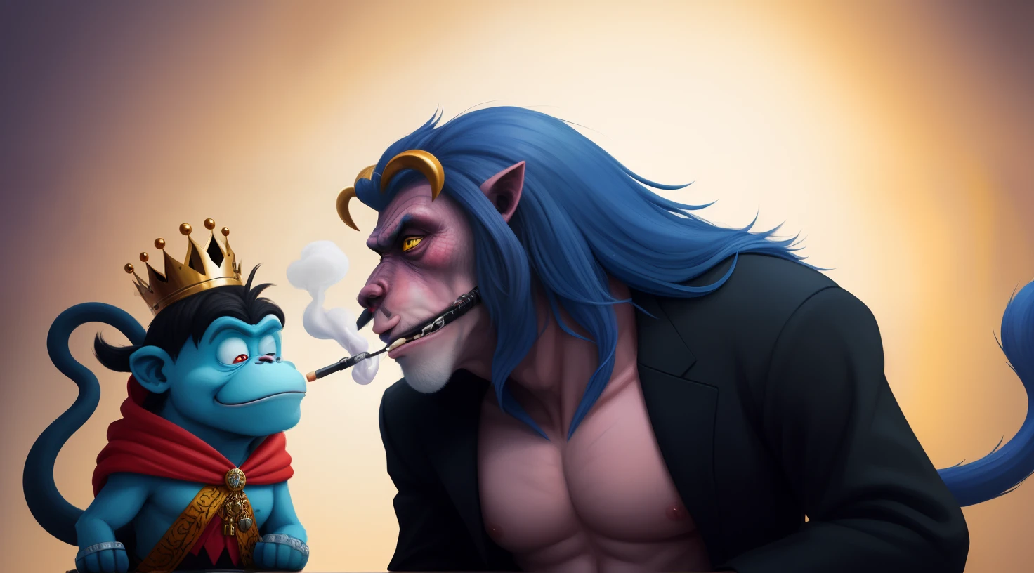 a cartoon monkey wearing a crown and smoking a cigarette, rat with crown, rat king, royal attire akira, by derek zabrocki, inspired by Alex Petruk APe, bored ape nft, rasputin as grubhub character, god save the queen!!!, monkey, by Alex Petruk APe, by Jeka Kemp, extremely high quality artwork, very good image positive_v1.3, ng_deep positive_v1_75t, (beautifull face:0.8),cross-eyed,sketches, (beast quality:2), (high quality:2), (good quality:2), ((monochrome)), ((gray scale)), skin spots, acnes, good anatomy, Deep Positive, facing away, tilted head, good anatomy, giood hands, 8kk quality, good feet, cropped, best quality, high quality, best quality, jpeg artifacts, fewer digits, long neck, cross-eyed, polar lowres, good body, good proportions, gross proportions, ((repeating hair)).