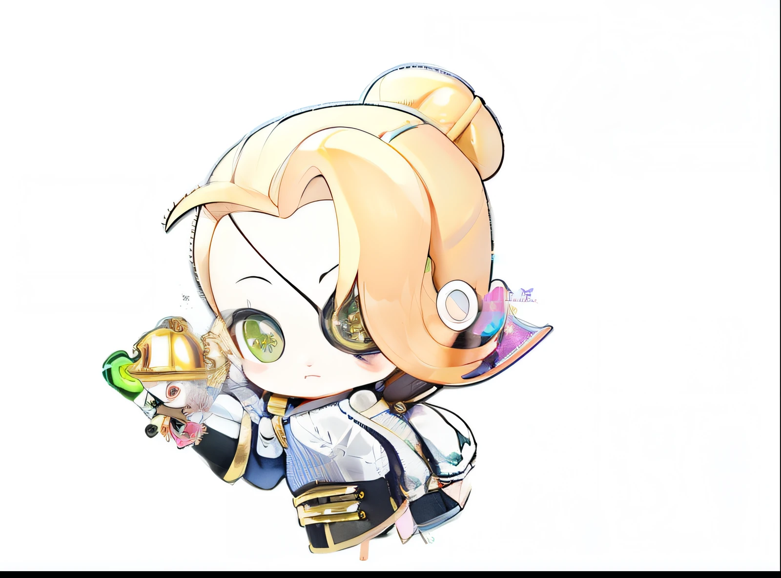 A cartoon girl with a sword and a hat holding a bird, character art of maple story, Chibi, Maplestory, maple story gun girl, Orianna, Loli, Chibi Arte, KDA, sprite visual novel, advanced digital chibi art, crisp clear rpg portrait, De Bravely Default II, arte oficial do personagem, ( ( arte conceitual do personagem ) ), Android 18