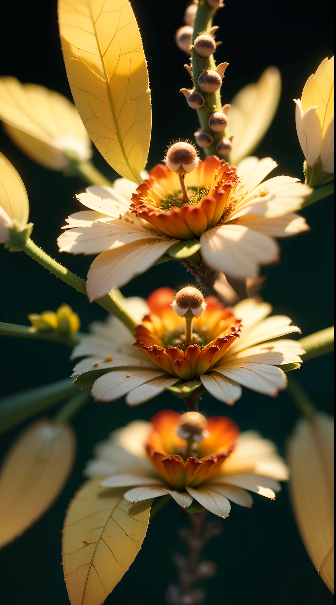 Divinely beautiful microcosm, microscopic , Masterpiece , Macro photography , close up, film grain, chromatic aberration