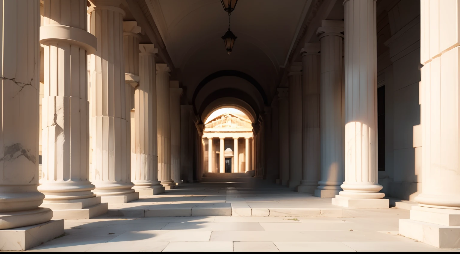 portico of the public space intended for political discussion in Athens, imagem de frente, simetria nas formas, Balanced geometric shapes, stoic, desenho grafico, cinematographic scene, super detalhado, hyper realistic, luzes brilhantes, alto contraste de luz e sombra
