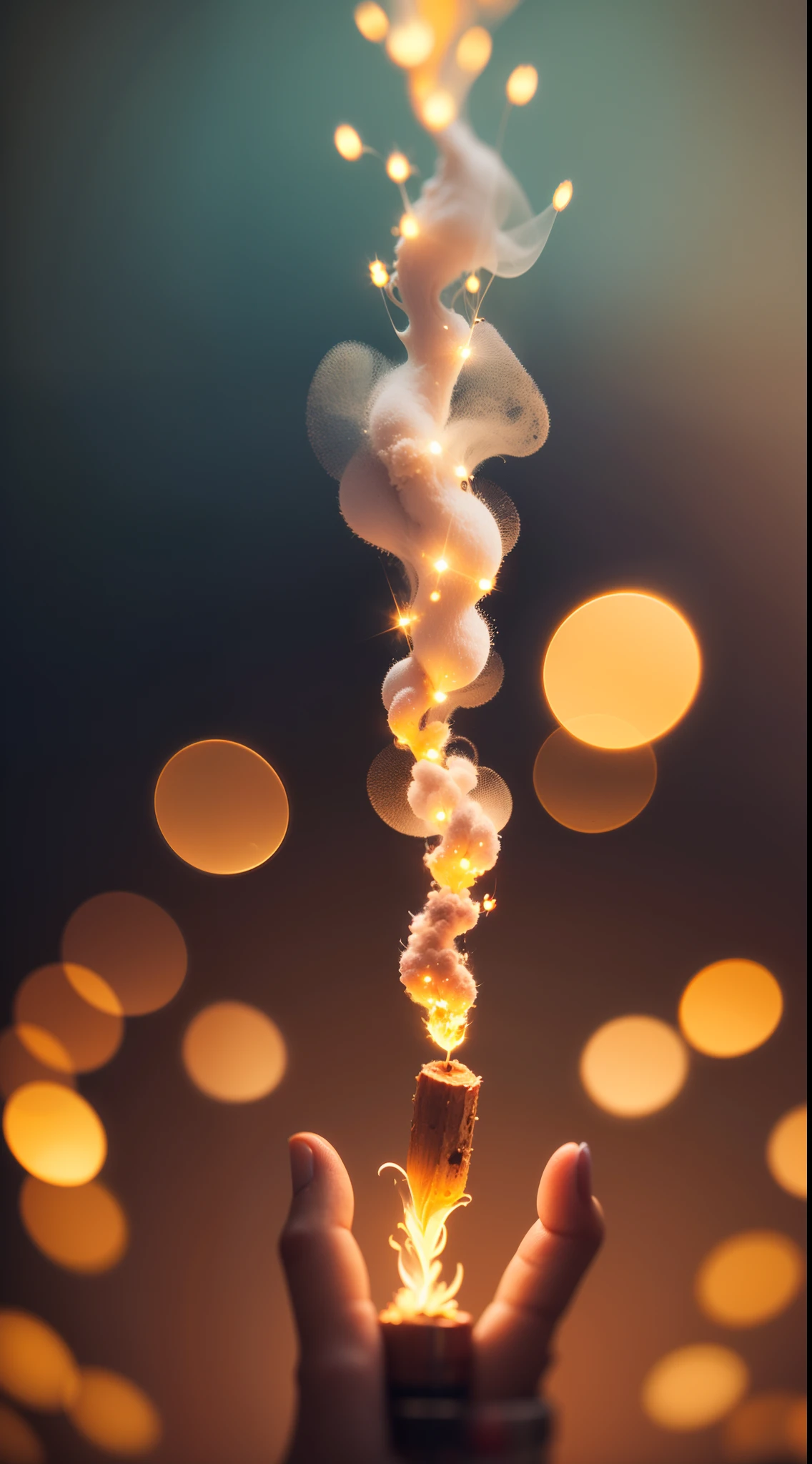 Divinely beautiful microcosm, microscopic , Masterpiece , Macro photography , close up, film grain, chromatic aberration, neon bokeh , Low angle shooting, smoke , highly detailed, Bright sunny weather, no add fingers