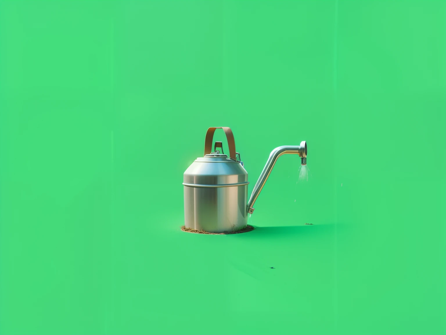A water can for watering plants, gardening tool, made of steel
