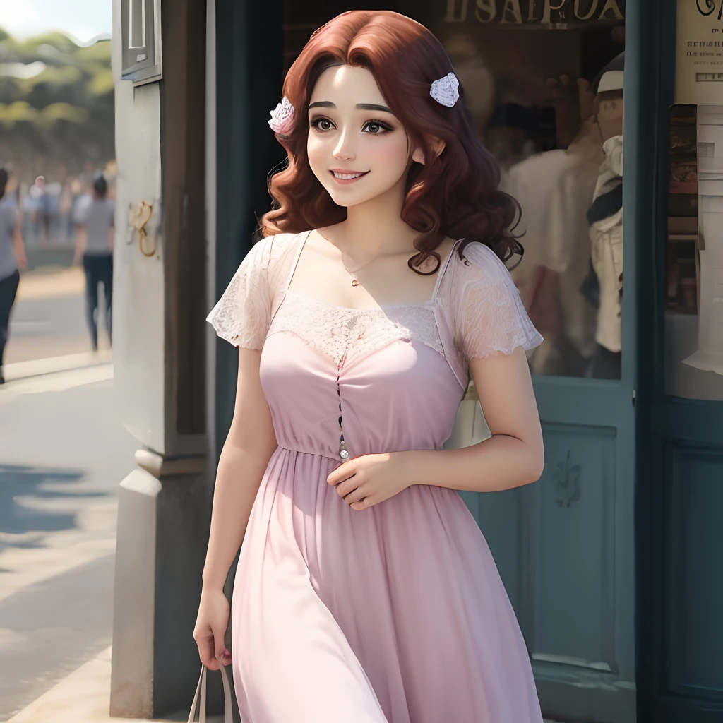 Fada, rosa, brilho, cabelo curto, estilo disney, vestido longo rosa, coroa dourada