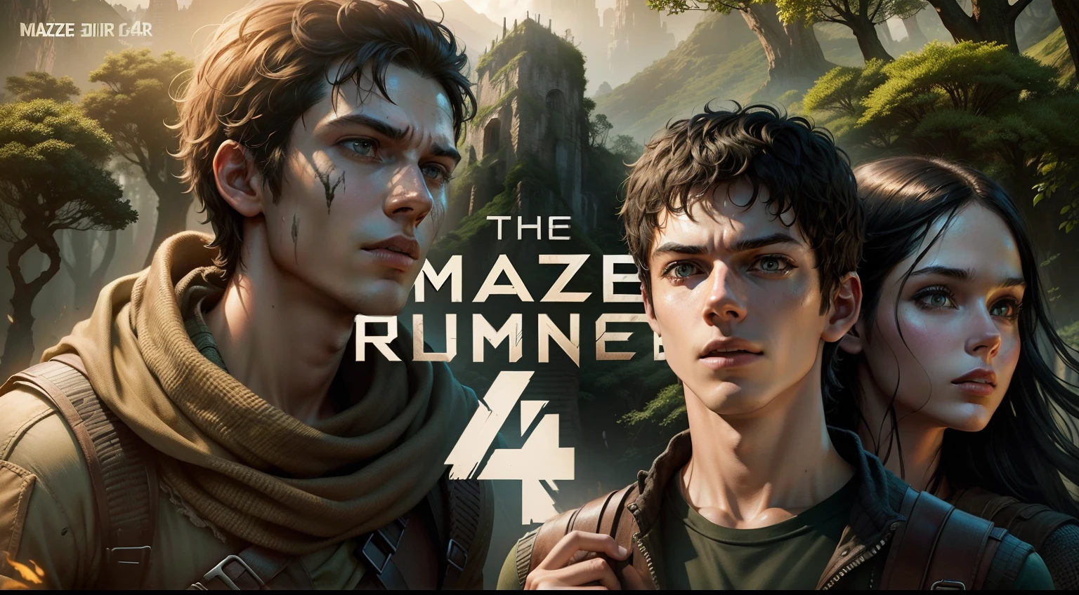 "Highly detailed and dynamic logo design for the maze runner 4 movie, with a vibrant and the maze runner style."