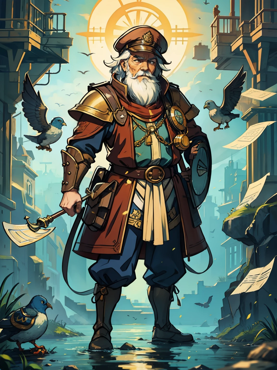 A shield in hand