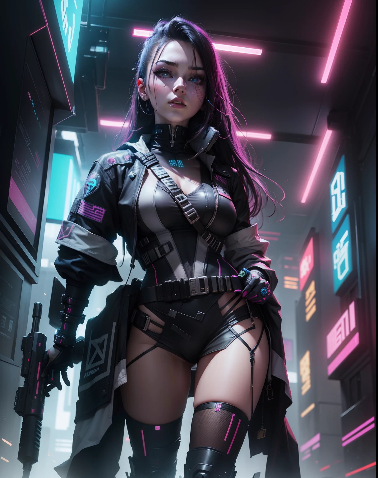 Change background cyberPunk beautiful girl real face. 8k