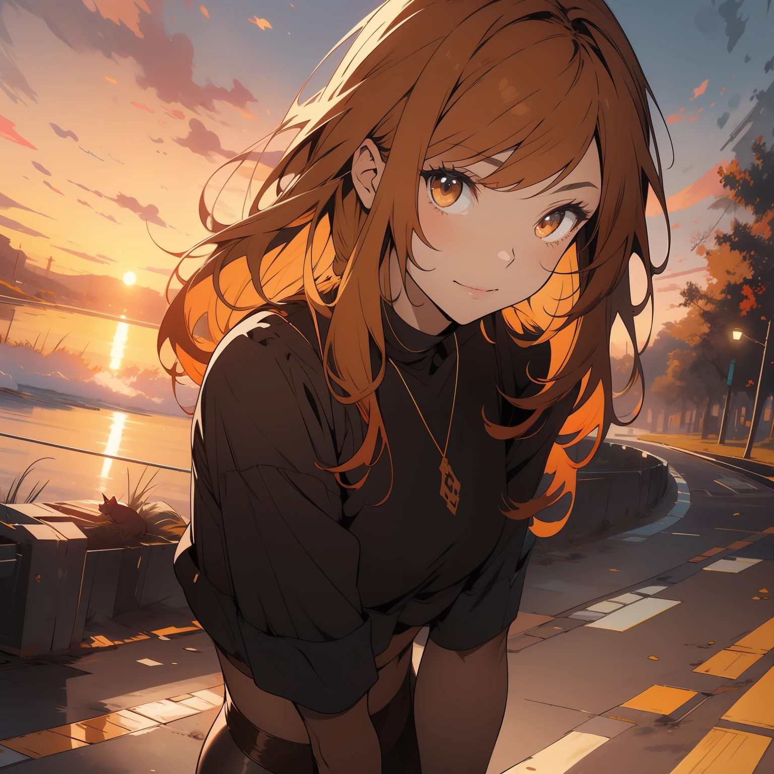 (finely detailed beautiful eyes and detailed face,masterpiece, full body shot, sidelighting,masterpiece,best quality,detailed,high resolution illustration), (1girl, solo, alone) alluring face and chest, big chest
(1girl,whole body,bishoujo,lustrous skin,looking down,looking at viewer),
(red hair,sunset orange eyes, cat-girl, ocre crop top, wearing bare black pantyhose)