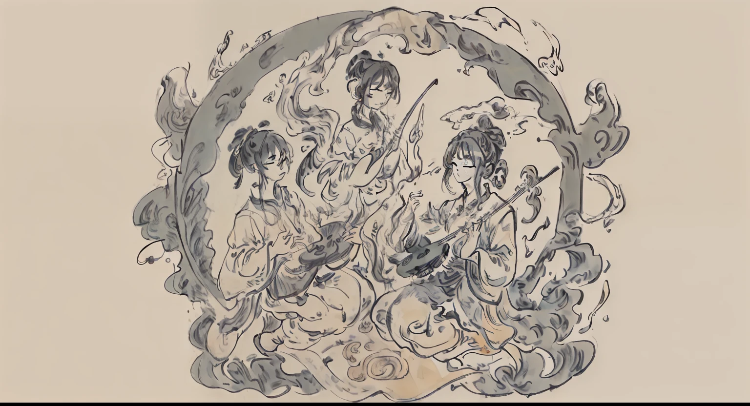 (Uma obra de arte com o tema "Art music", melhor qualidade, incredible details, elementos musicais, notas flutuantes, cores vibrantes, dynamic background, instrumentos musicais em destaque)