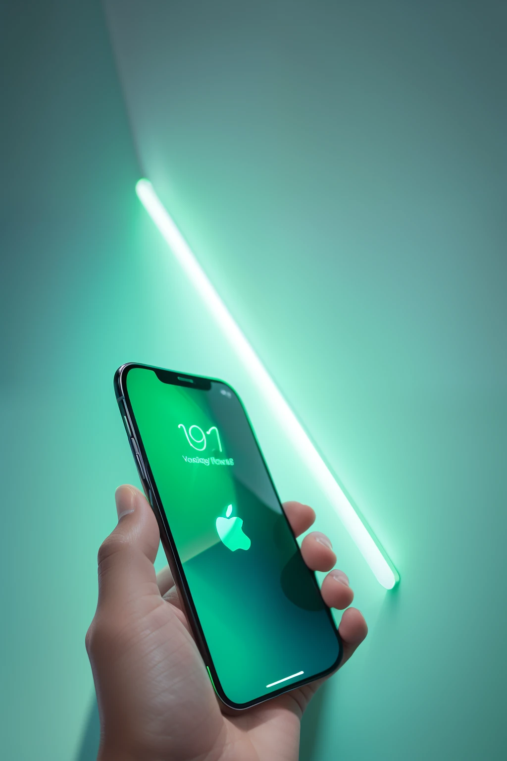 iphone 13 com luz neon verde