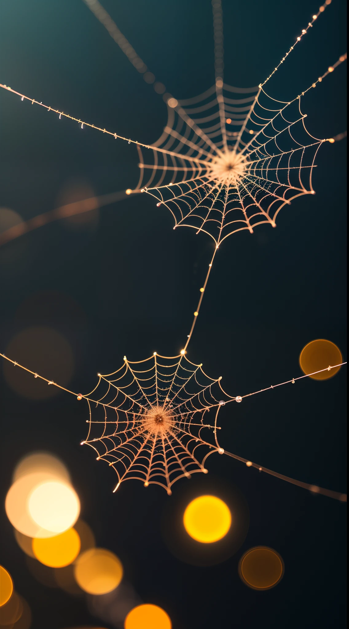 Divinely beautiful  microscopic world , Masterpiece , Macro photography , cobweb close up, film grain, chromatic aberration, neon bokeh , smoke , highly detailed, Bright sunny weather, microflowers, drops, blur