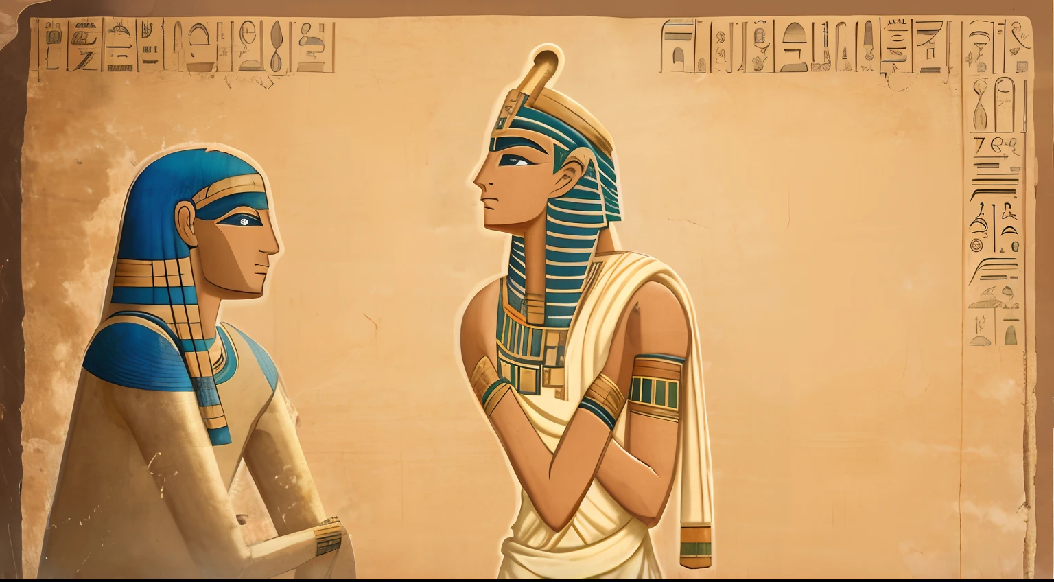 physician in ancient Egypt, estilo de arte em papiro, papyrus with inscriptions and symbols from ancient Egypt, arte em relevo, Illustration of an ancient papyrus, tons de marrom, clay pot in hand, medicine in the times of the pharaohs,