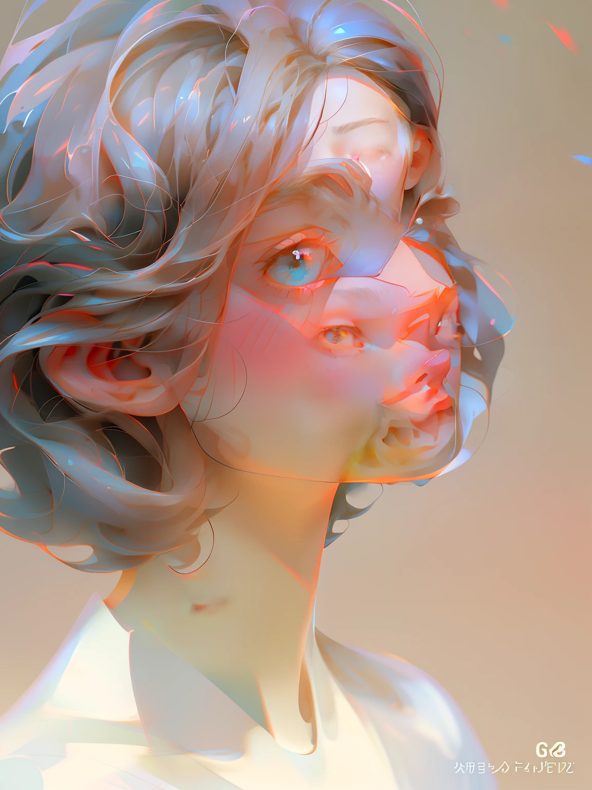Perfect masterpiece,Highest image quality,Perfect art style,8K,Delicate face,Magic transparent eyes,whaite hair,number art,Graphic illustration,Color illustration,Minimalist style,Anime cartoon style