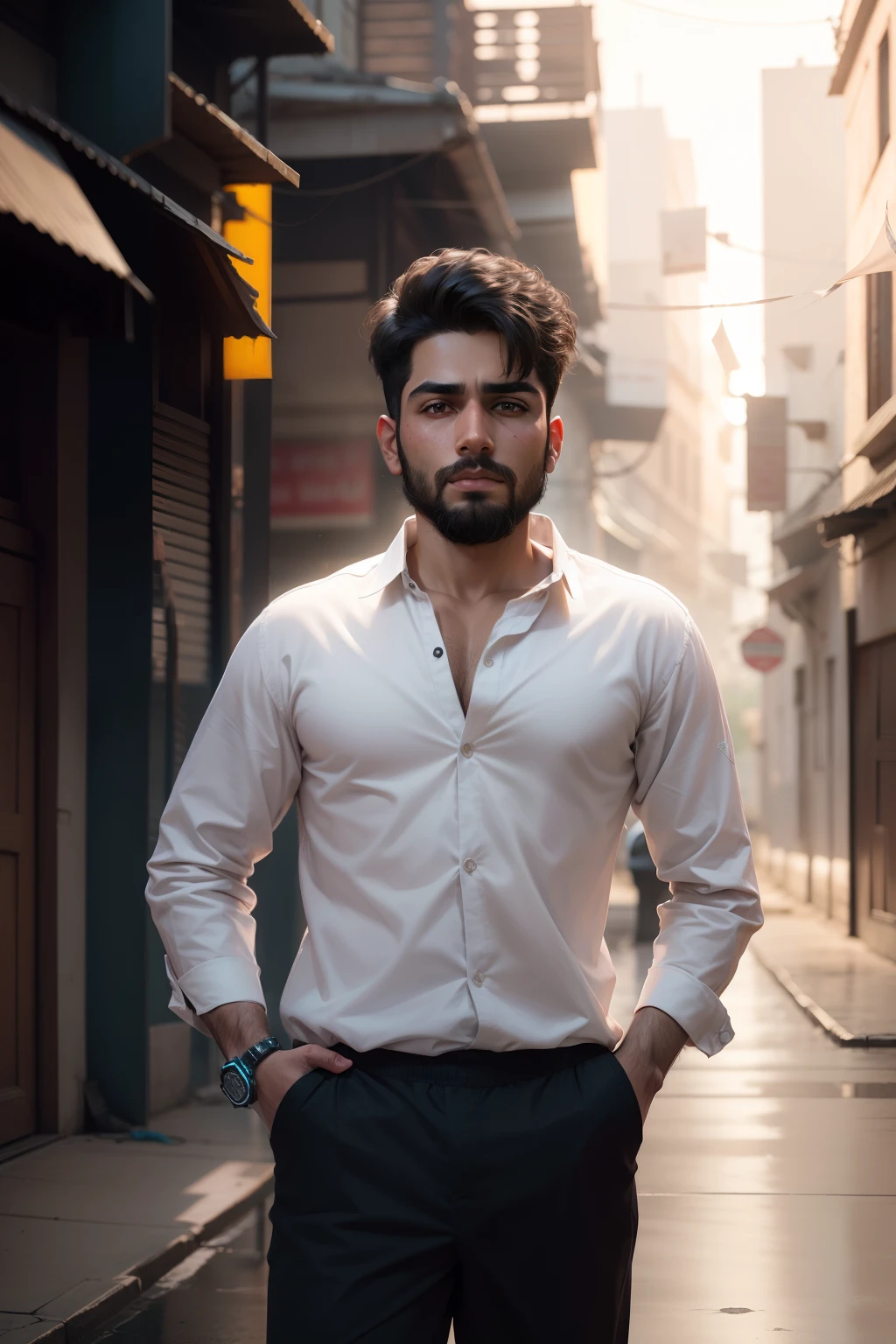 Change background cyber Pankh realistic face ultra real 8k boy