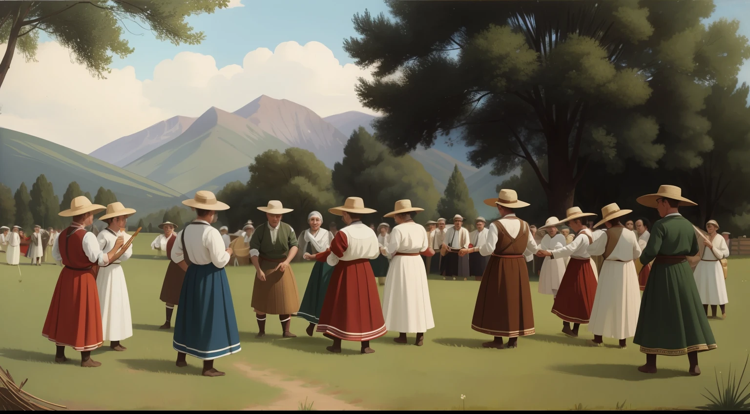 1917,
Irlanda.
En el campo de Irlanda, a few friends gather for a traditional dance.
