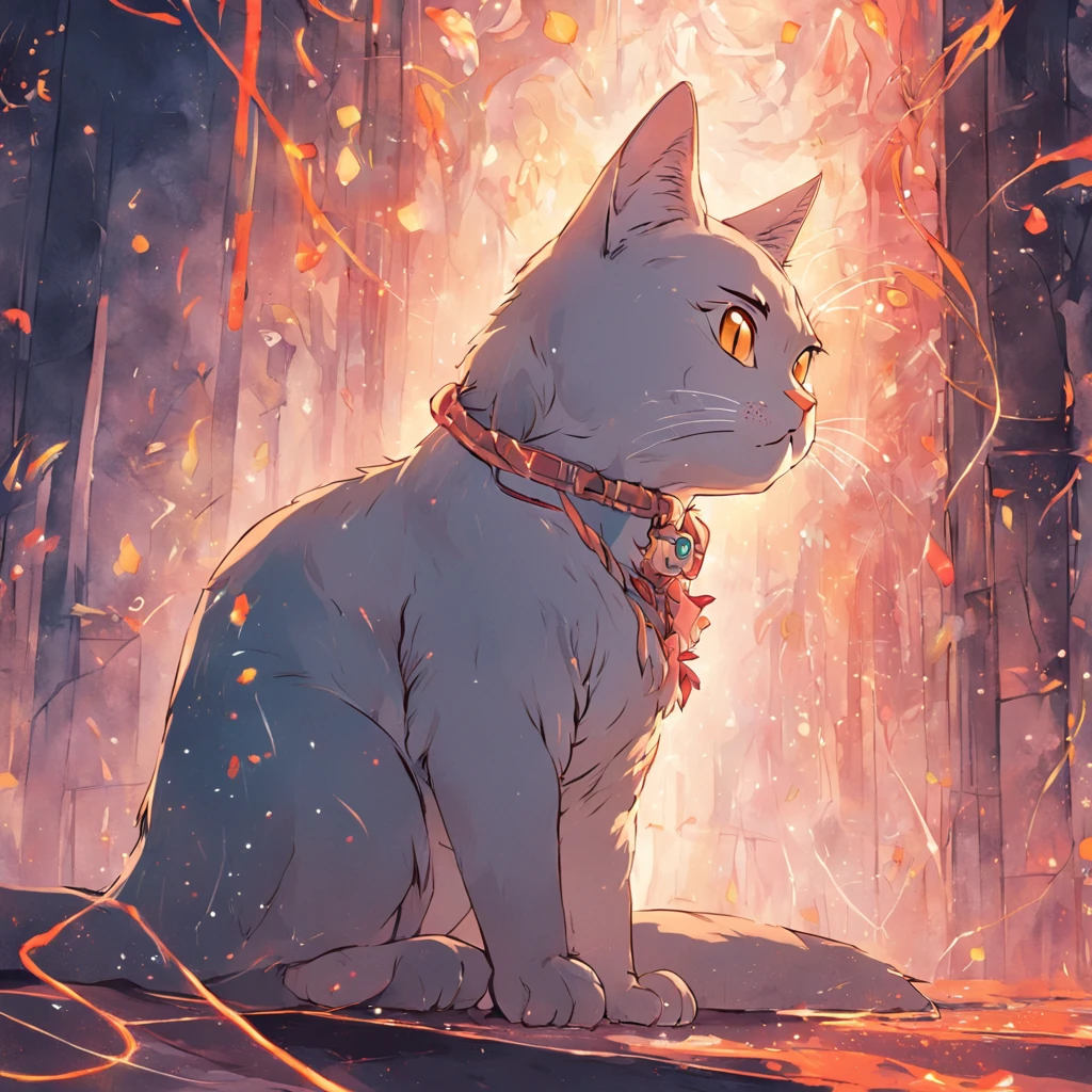 um gato em formato de desenho digital com linhas de contorno pretas, estilo vetor, altamente detalhado, plano de fundo branco