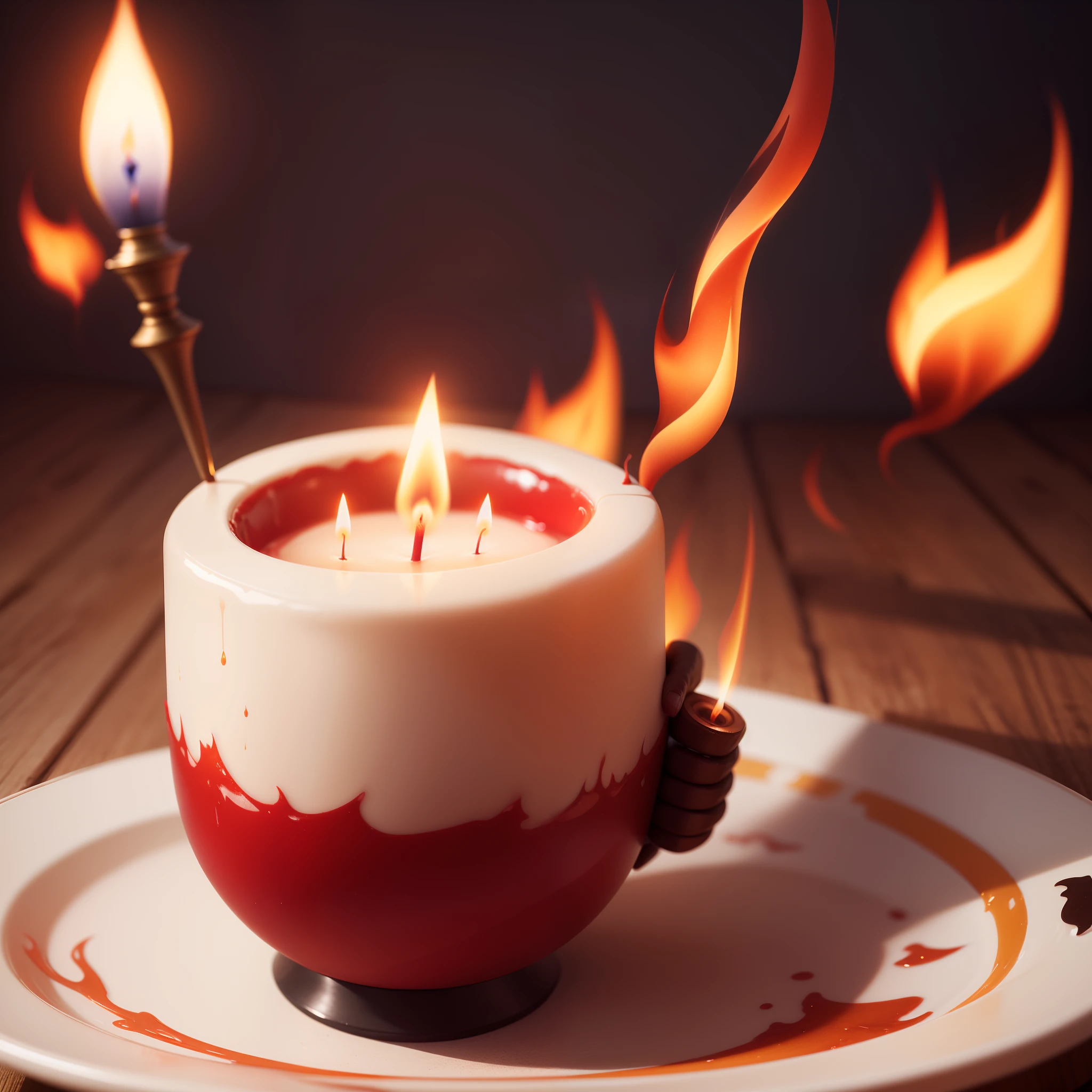 Video of the candle with flame in motion, Hiper realista, super realísta, 8k.