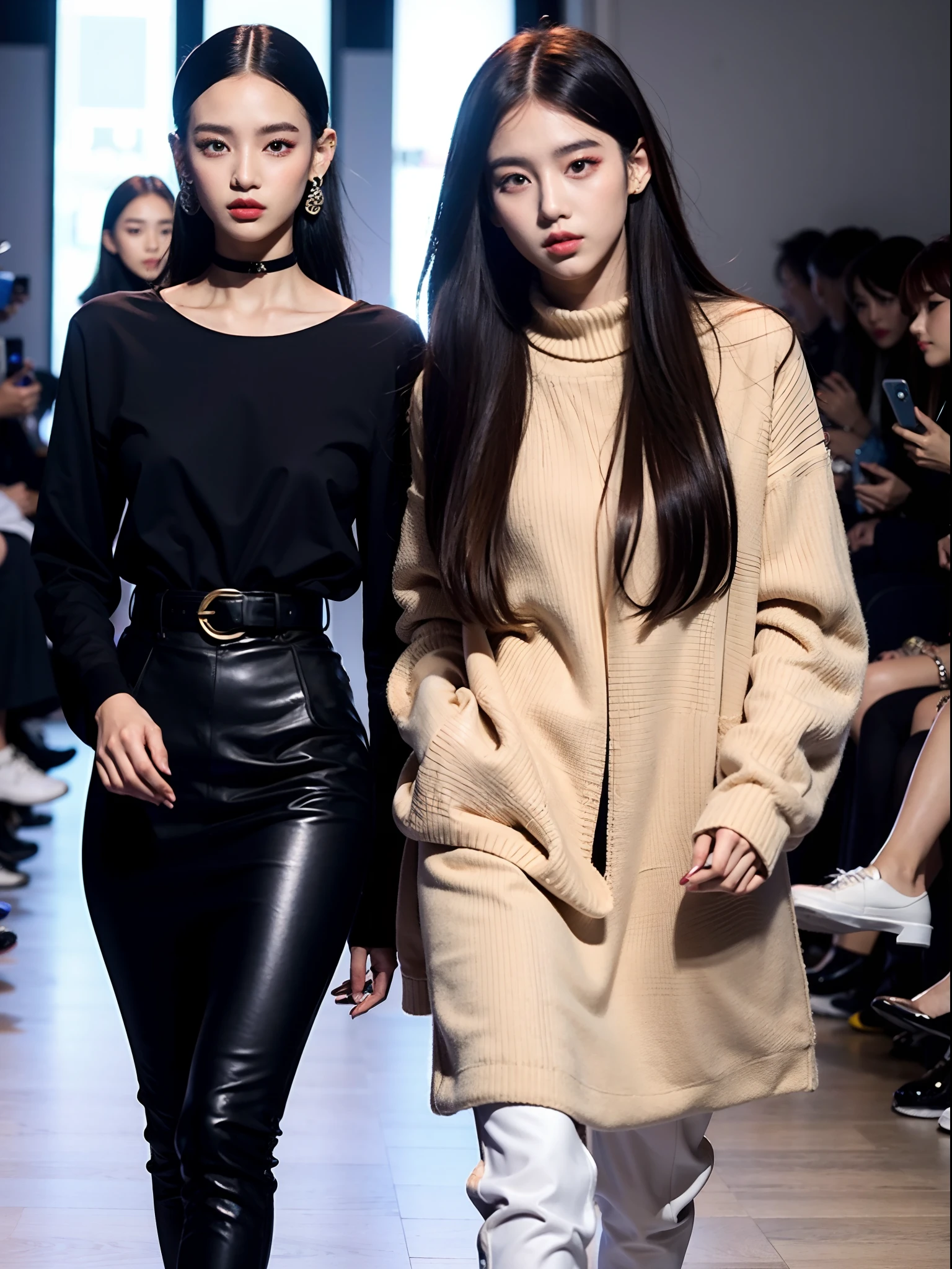 um desfile de moda conceitual, Temporada de K-pop, Fashion influencer trends, pessoas normais urbanas, Trend in Fashio magazine