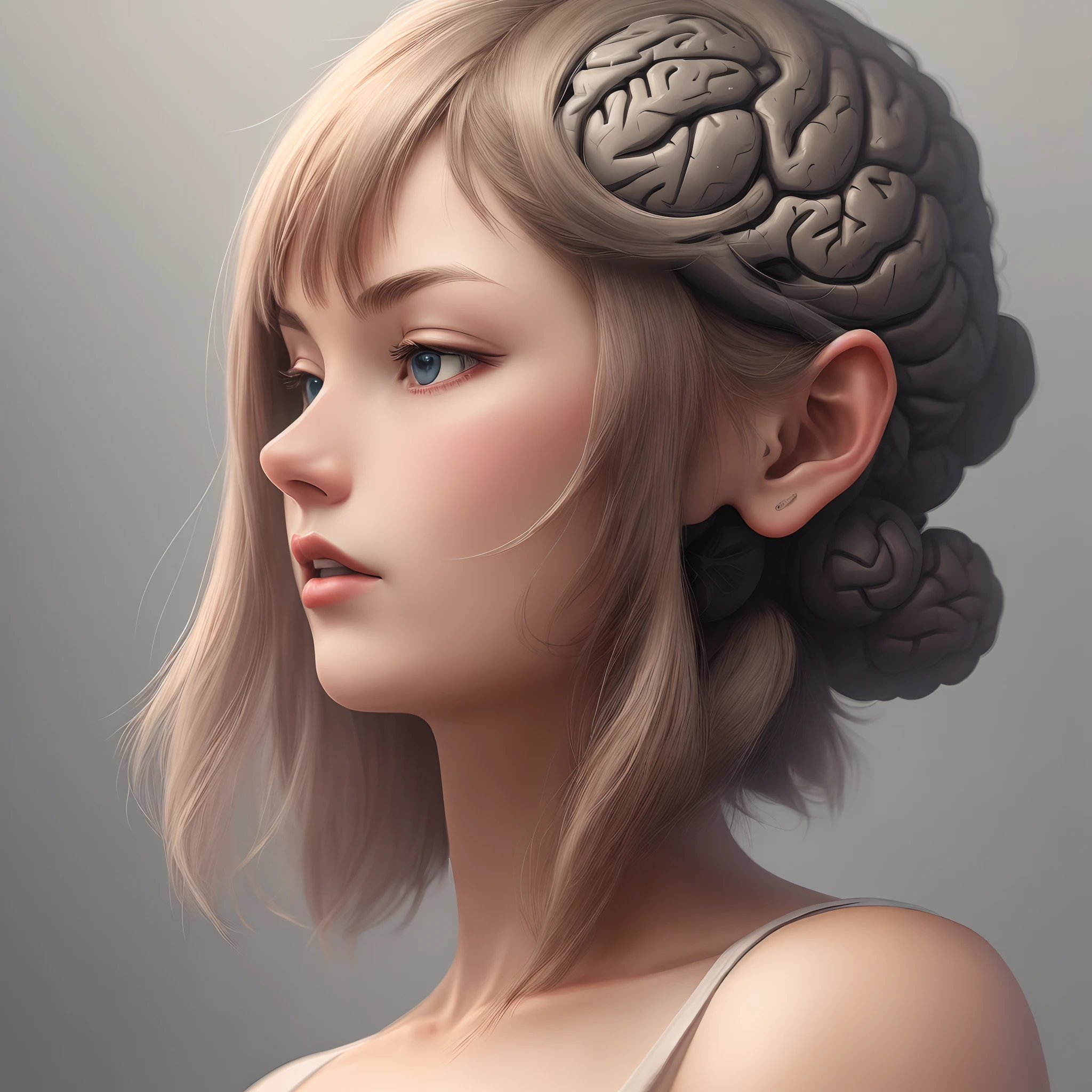 Animation with a brilliant and enigmatic brain to represent intelligence --auto