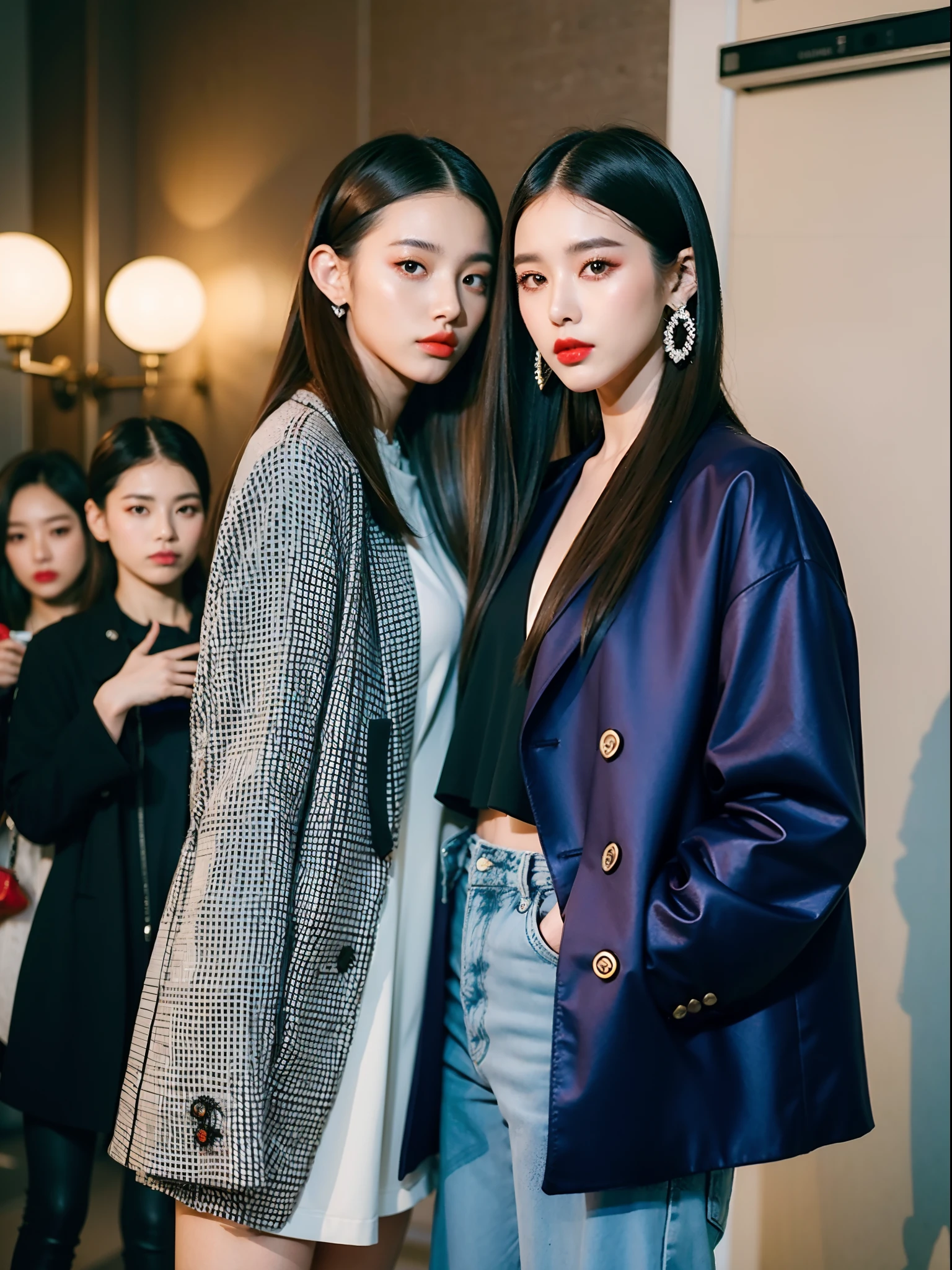 um desfile de moda conceitual, Temporada de K-pop, Fashion influencer trends, pessoas normais urbanas, Trend in Fashio magazine