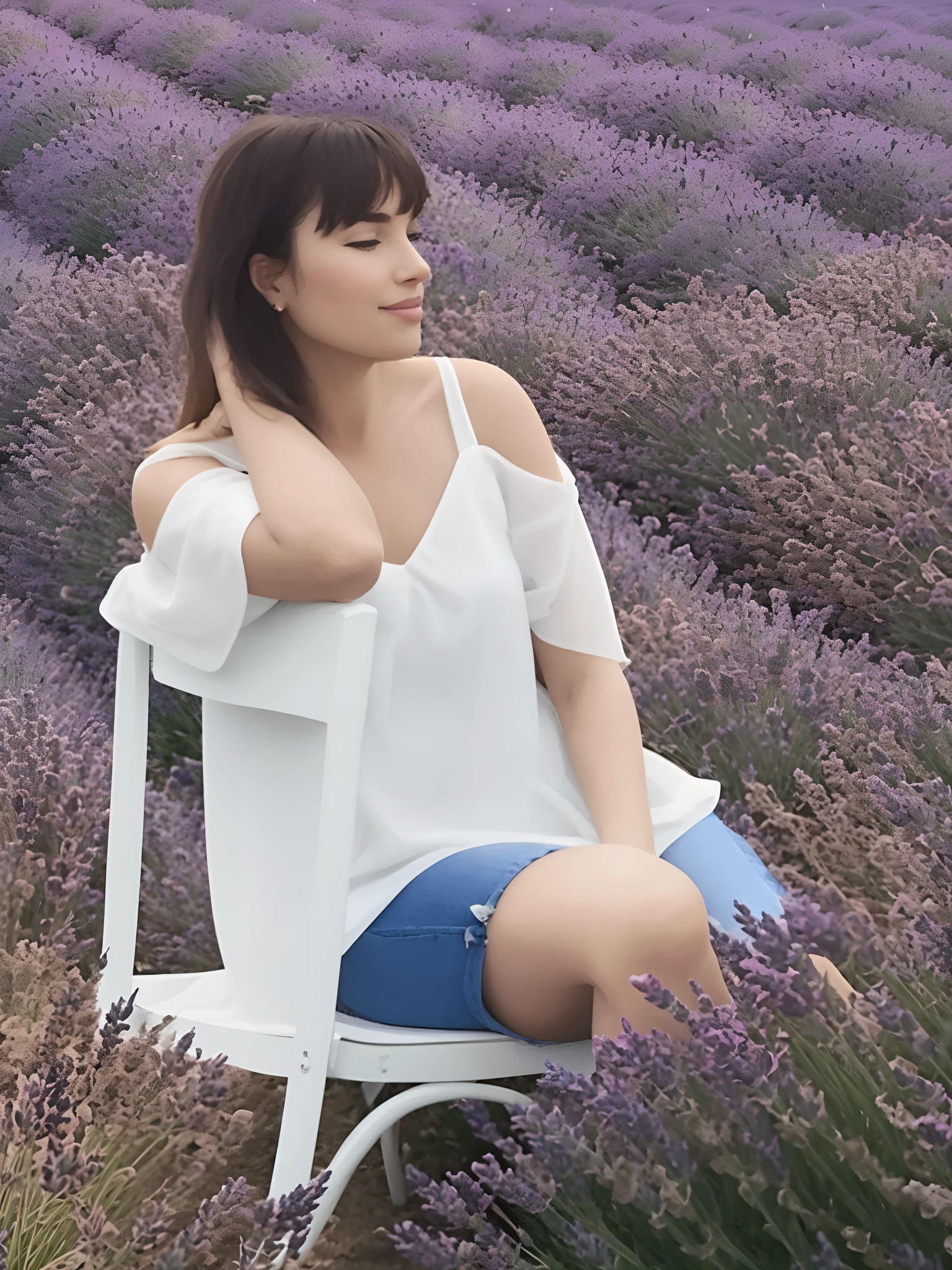 Spectacular beautiful woman sitting in an armchair in a lavender field, On a lavender field in France, Sitting in a field of flowers, sitting with flowers, Sitting in the field, sandra chevier, ekaterina, Lavender fields in full bloom, Girl sitting on a flower field, Sitting in the garden, in the countryside, lavender,
