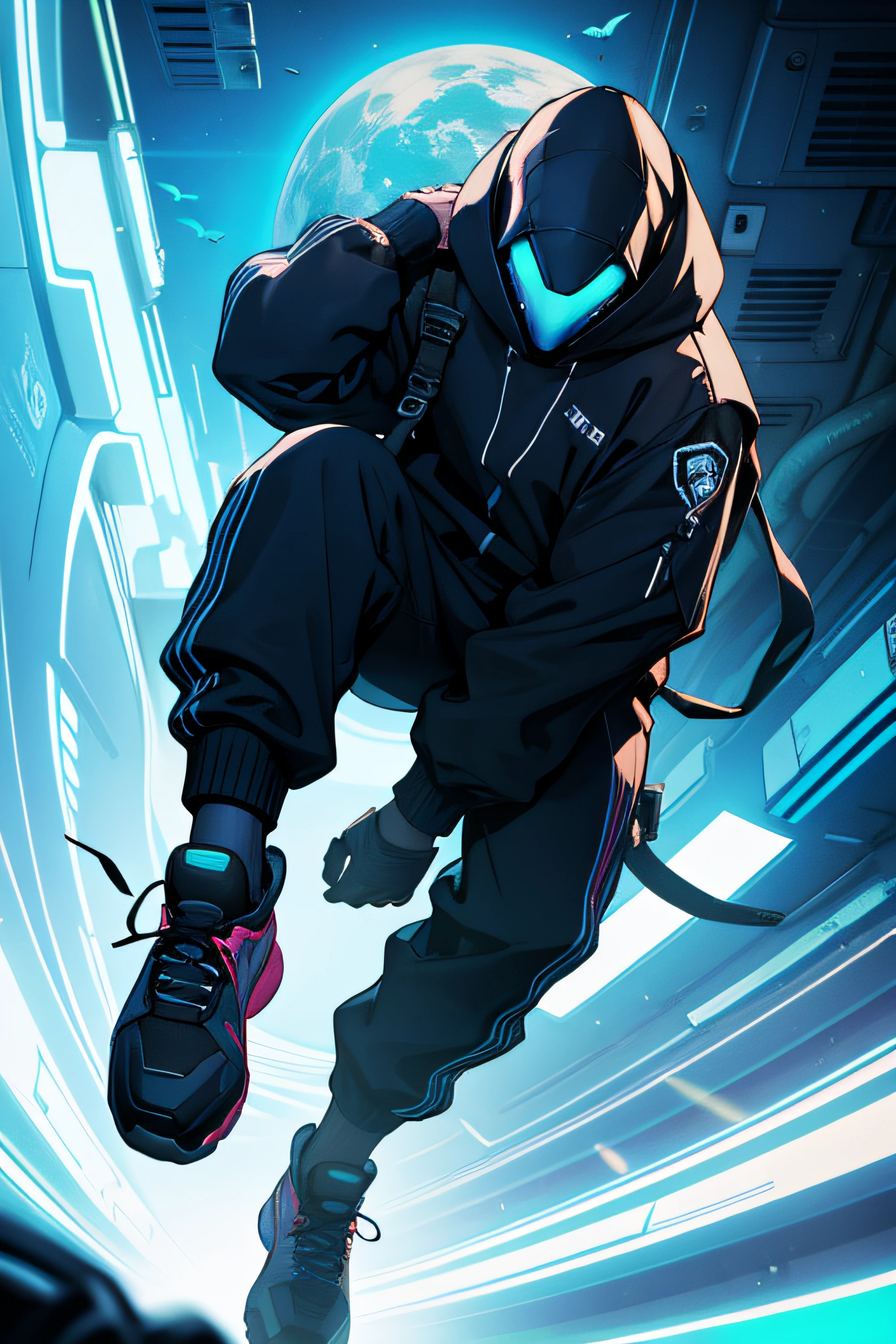 alien adolecent funny full-body boy futuristic hiphop style