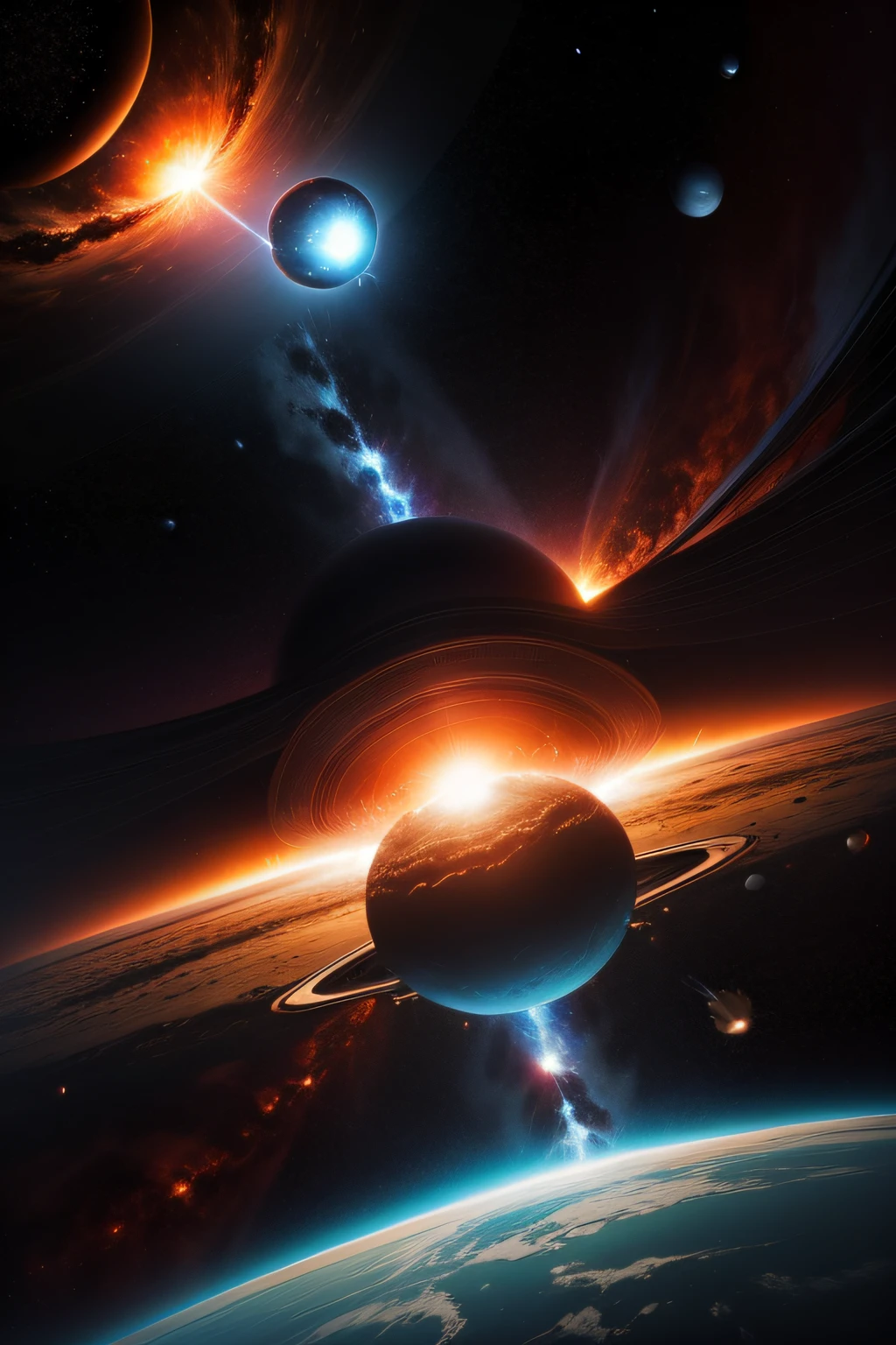 a black hole engulfing the entire solar system regardless of what is happening in space time