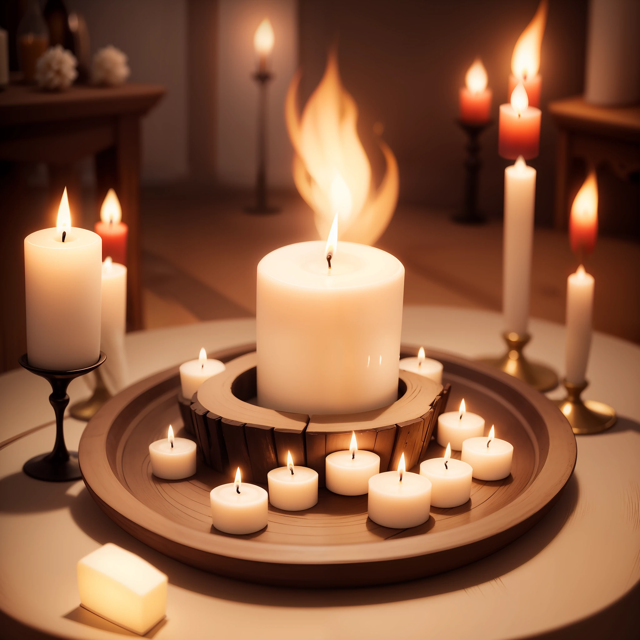 Special candles flavored in magical wedding, super realista, hiper realista, 8K.