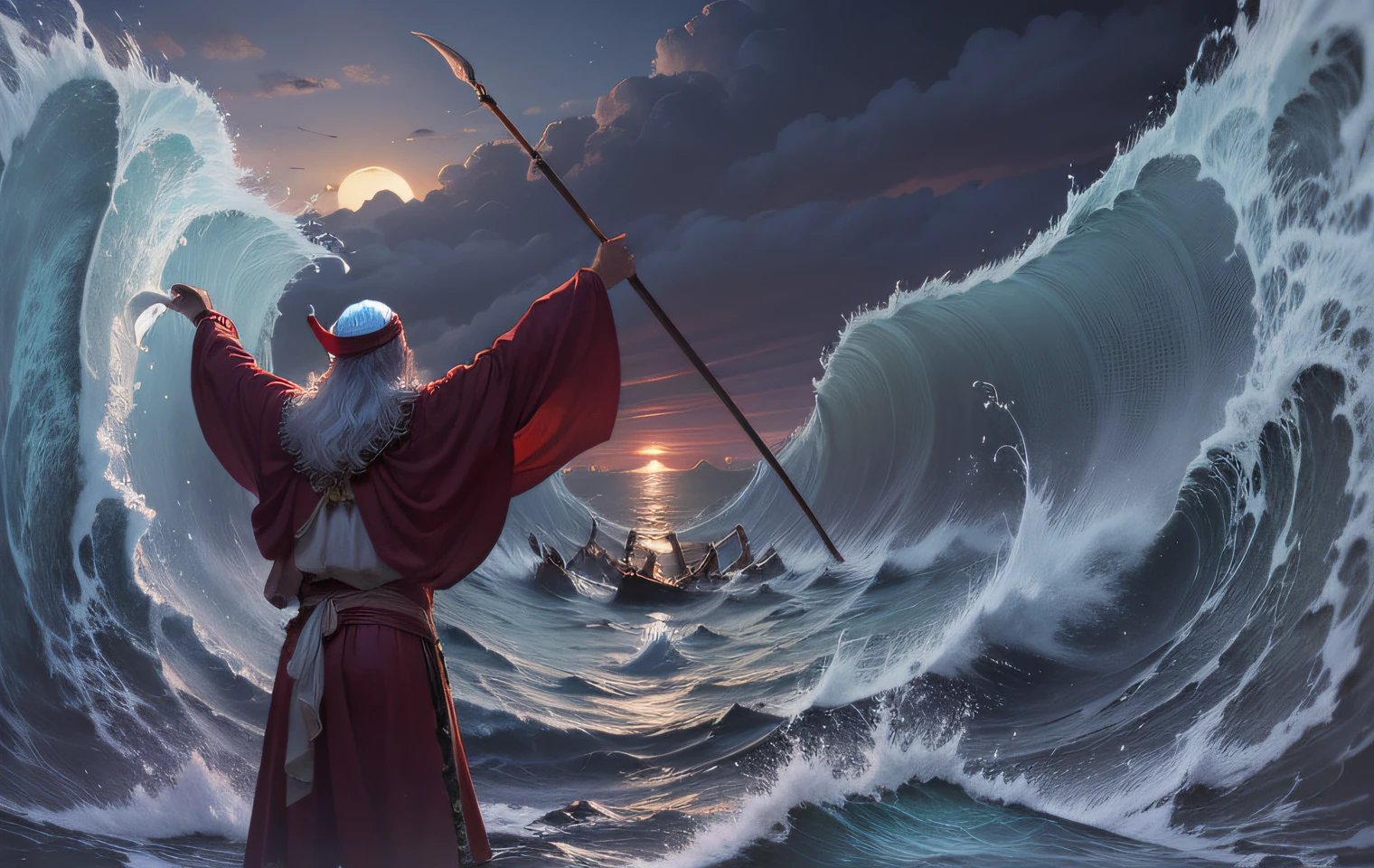 Moses opening the Red Sea