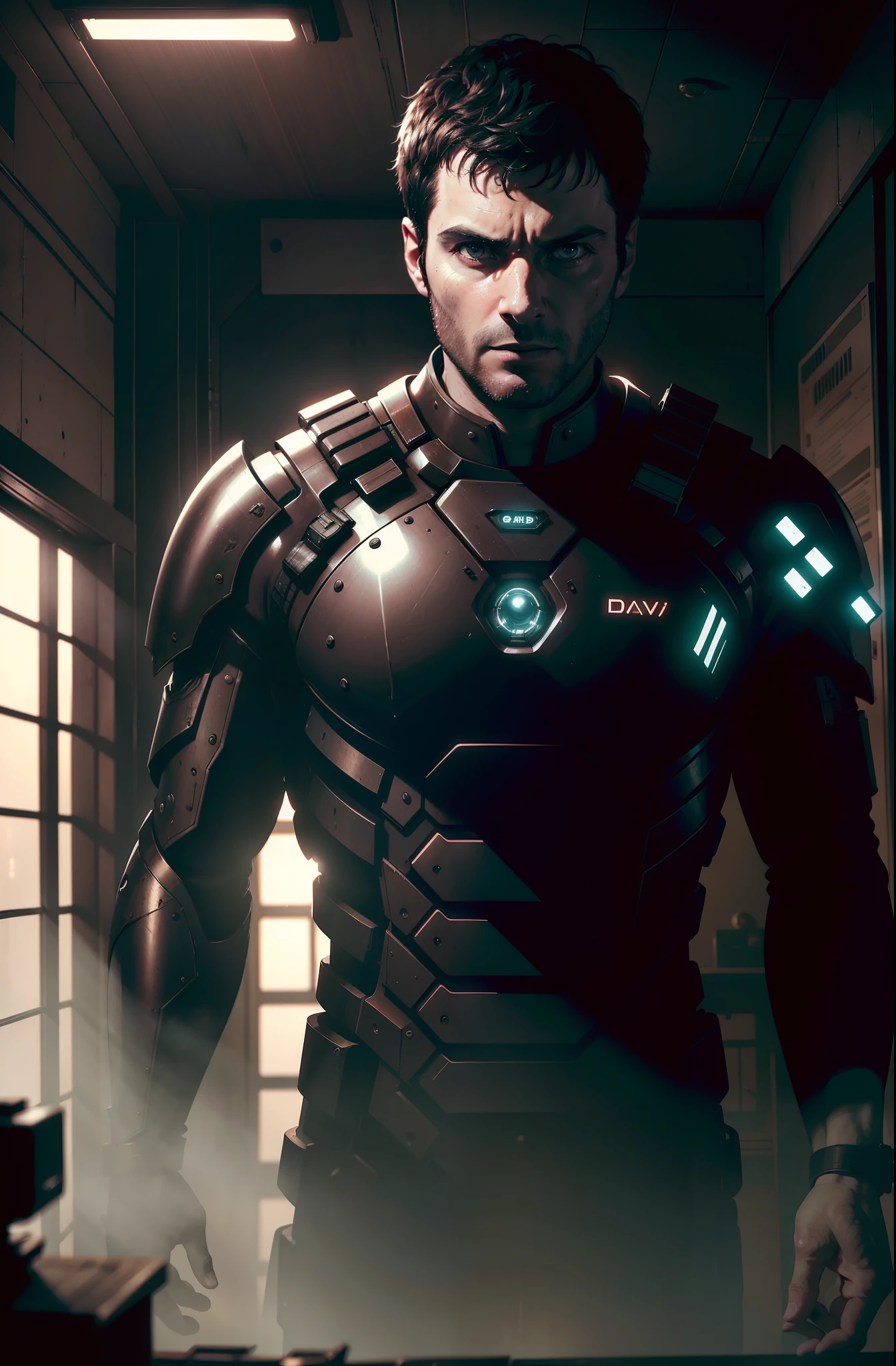 Sci Fi Horror Dead Space David Giuntoli on Ishimura Haunted Ship photography, natural light, photorealism, cinematic rendering, ray tracing, the highest quality, the highest detail, Cinematic, Third-Person View, Blur Effect, Long Exposure, 8K, Ultra-HD, Natural Lighting, Moody Lighting, Cinematic Lighting