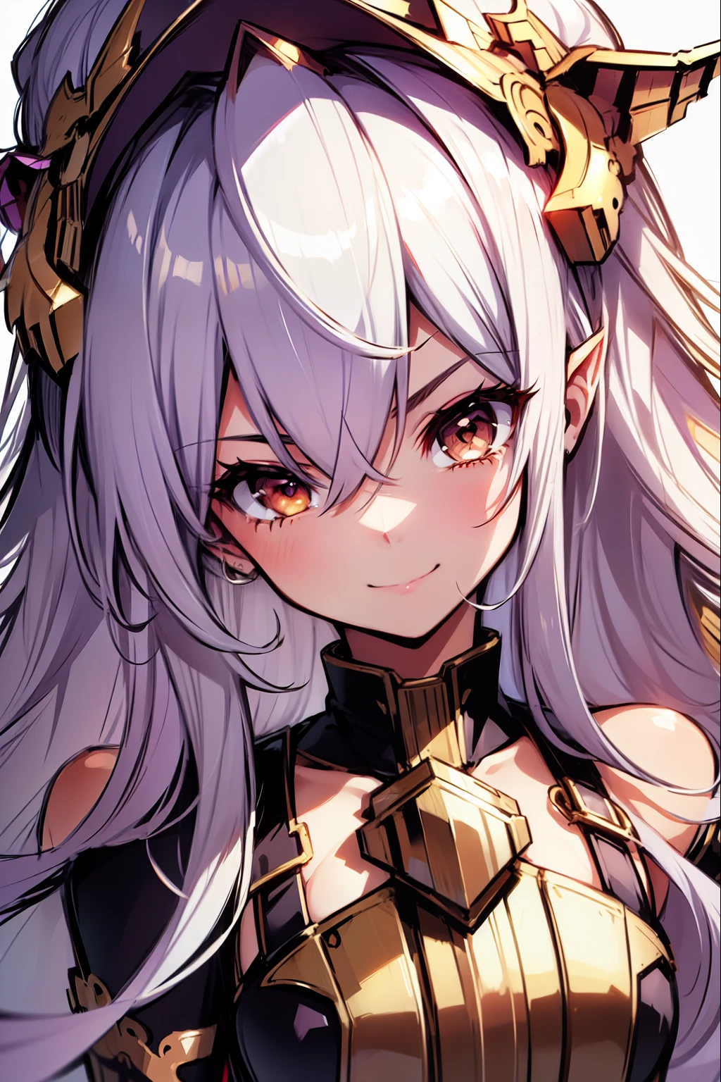 (Medusa \(Bahamut\),,Chibi,sketch,close-up:1.2),1 girl,body suit, breastplates,Confident smile,silber hair,Indian style