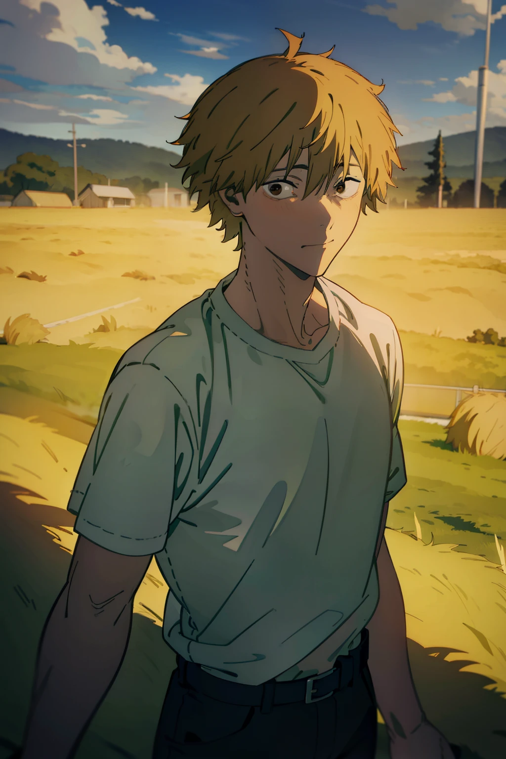 denji em um campo