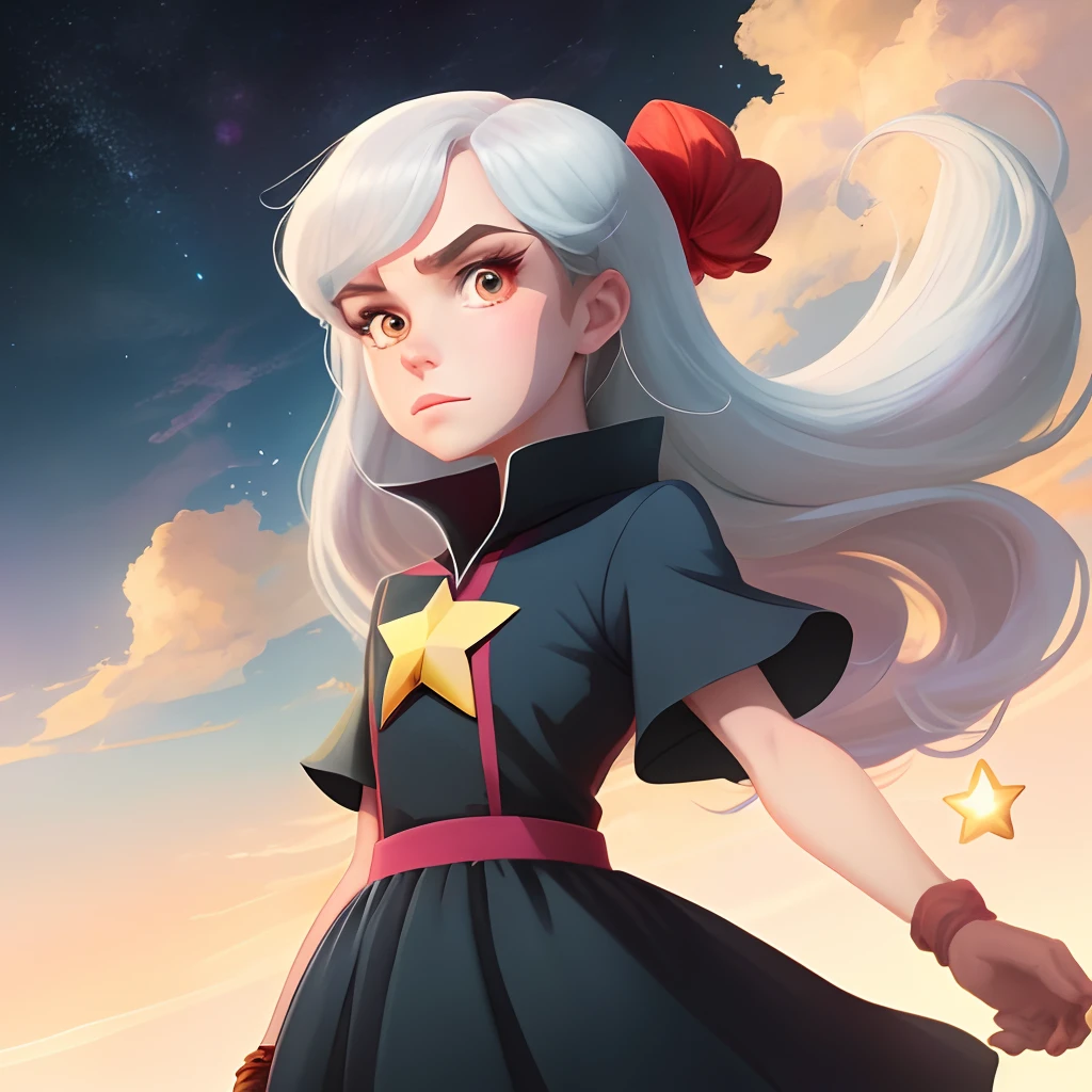 Star from the show star vs the forces of evil but in anime style