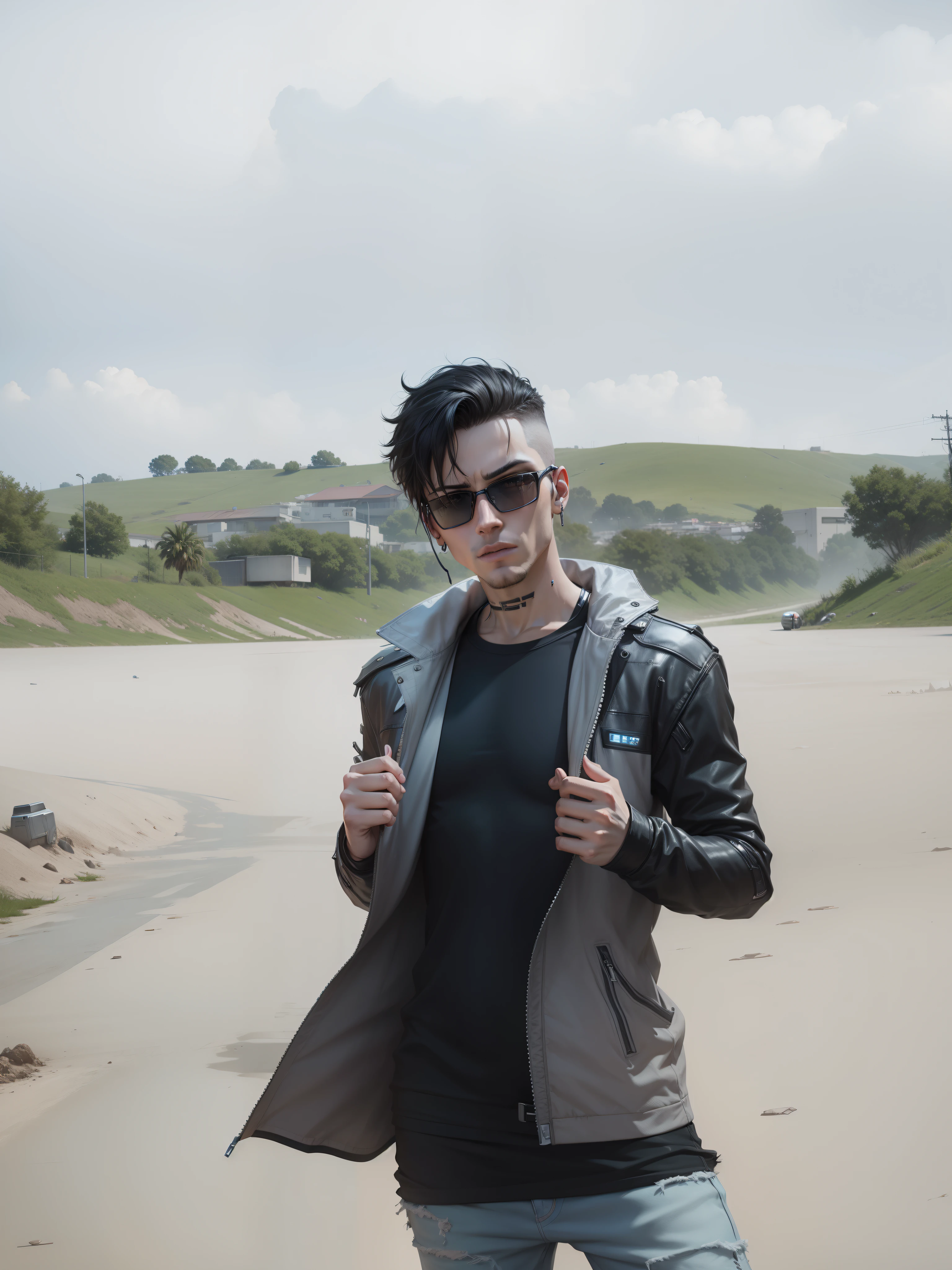 Attitude Boy Without Beard Change Background Cyberpunk Realistic 4k