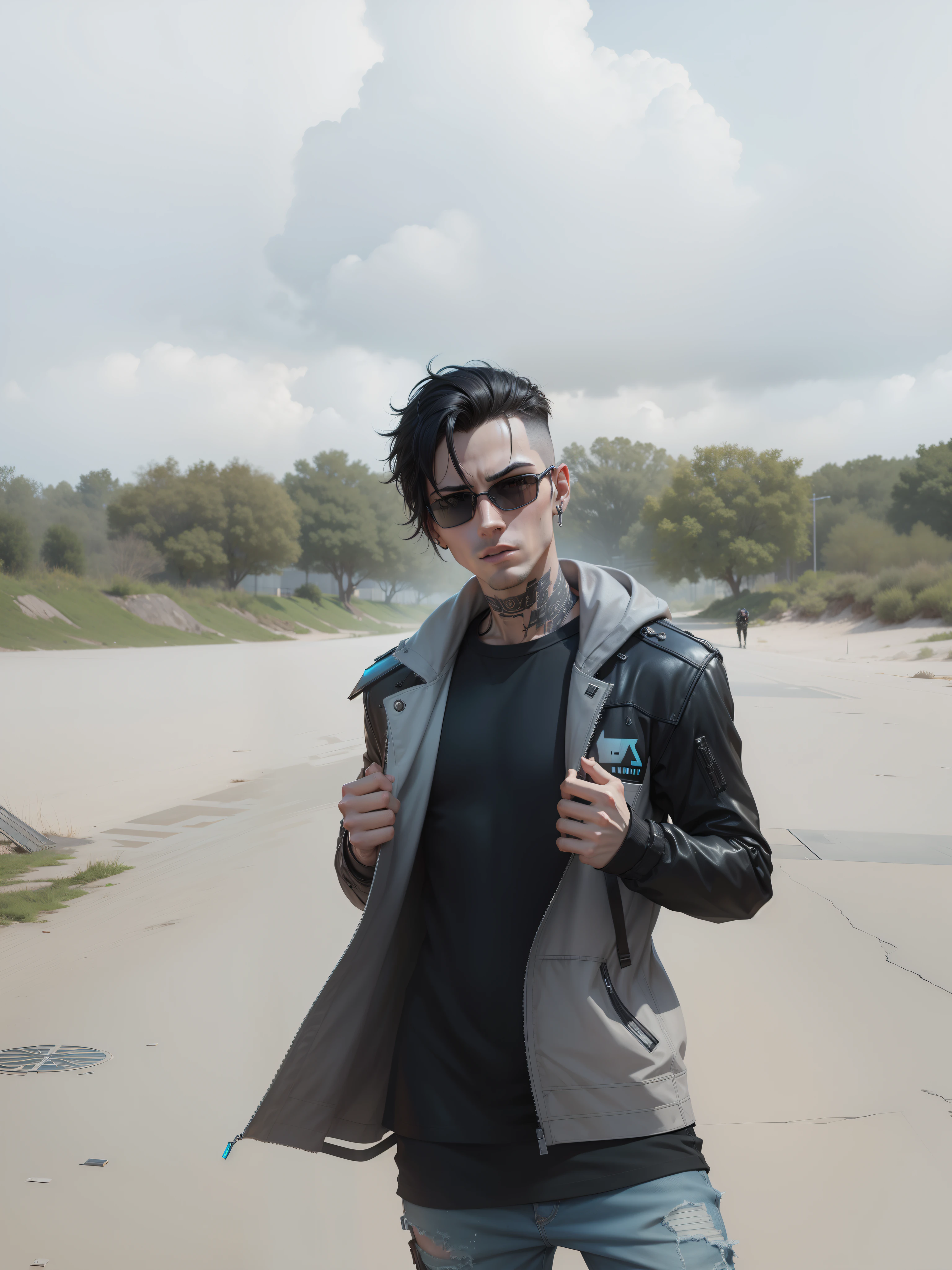 Attitude Boy Without Beard Change Background Cyberpunk Realistic 4k