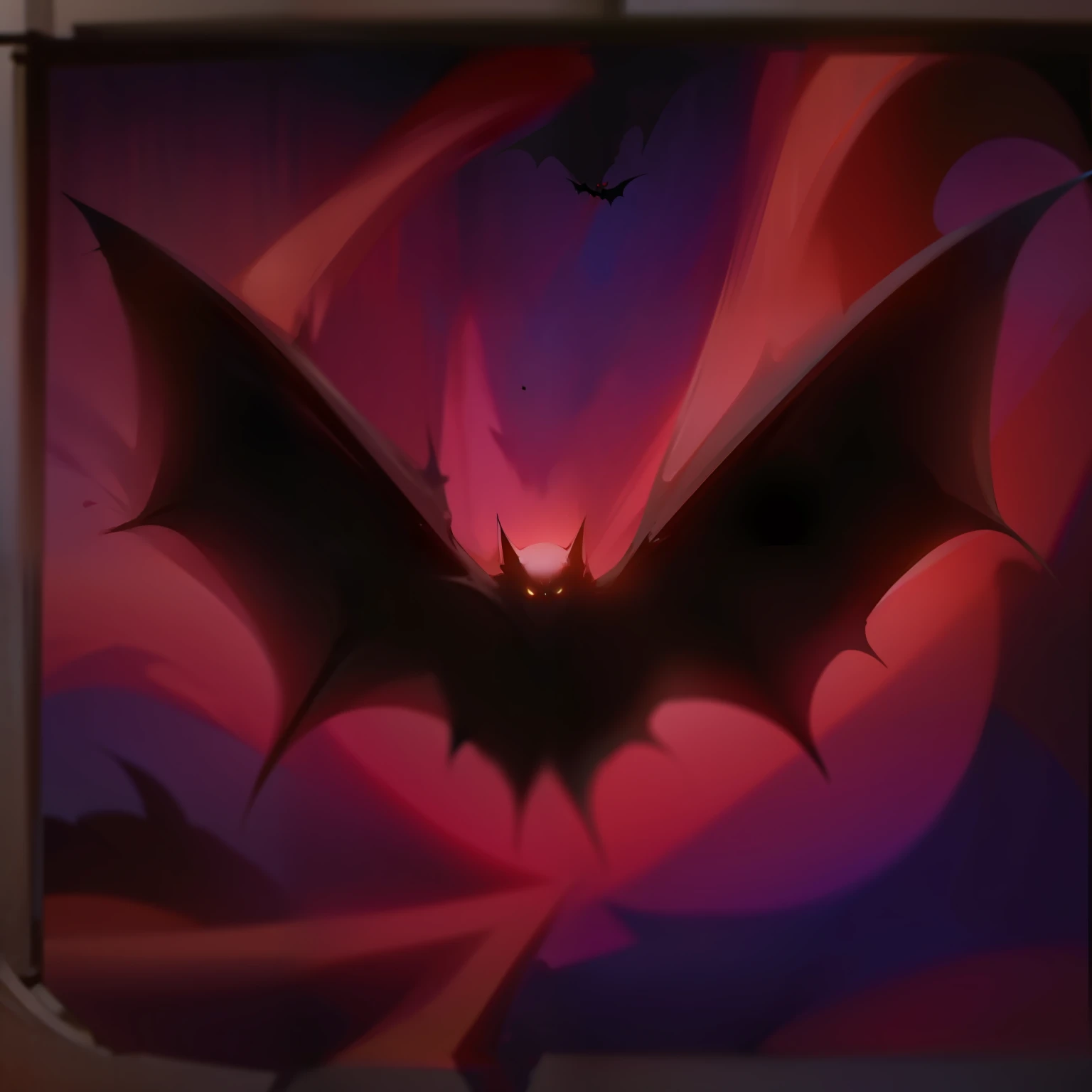 Black magic,A mysterious scene where the shadow of a bat pervades。