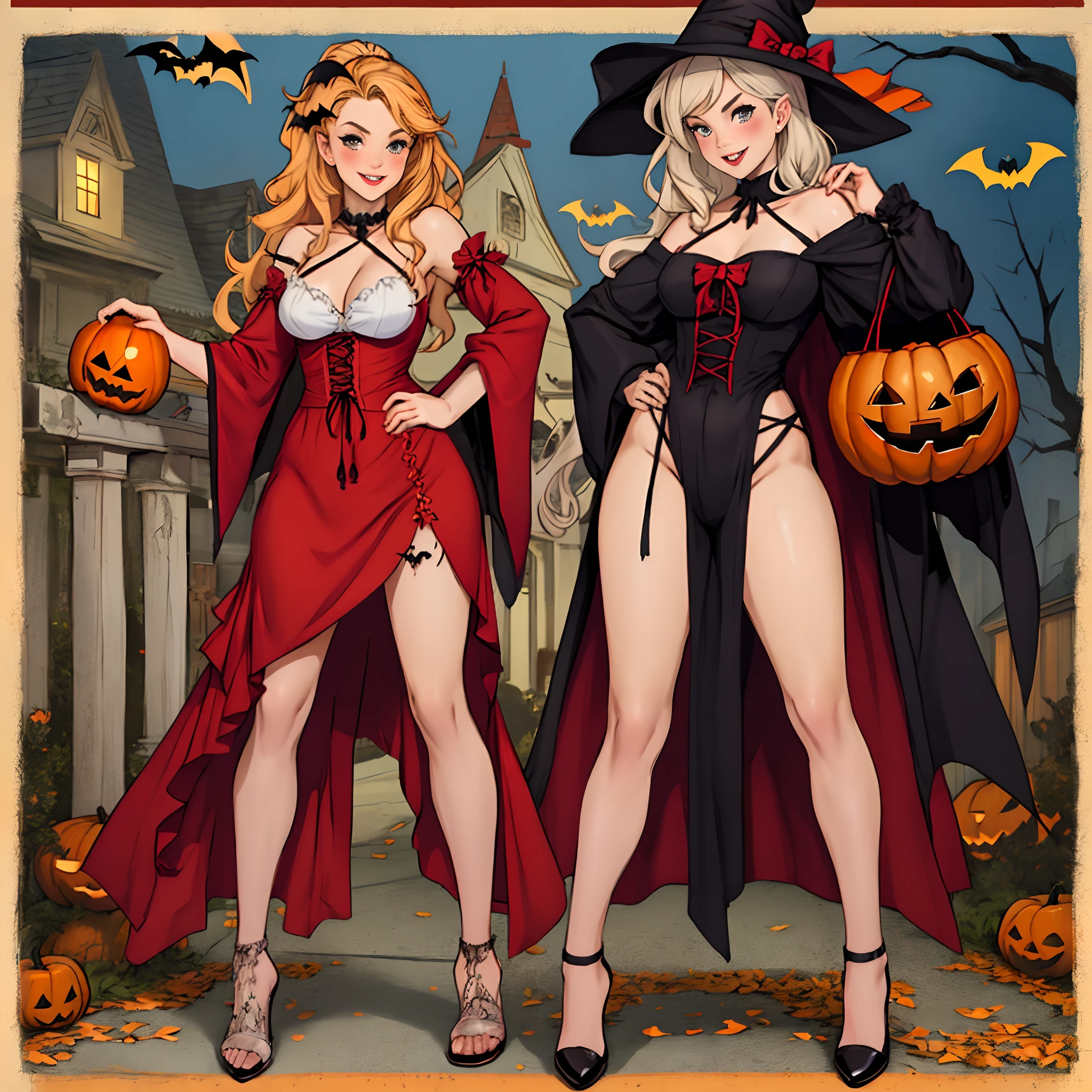 Halloween vampire hottie pinup full body shot