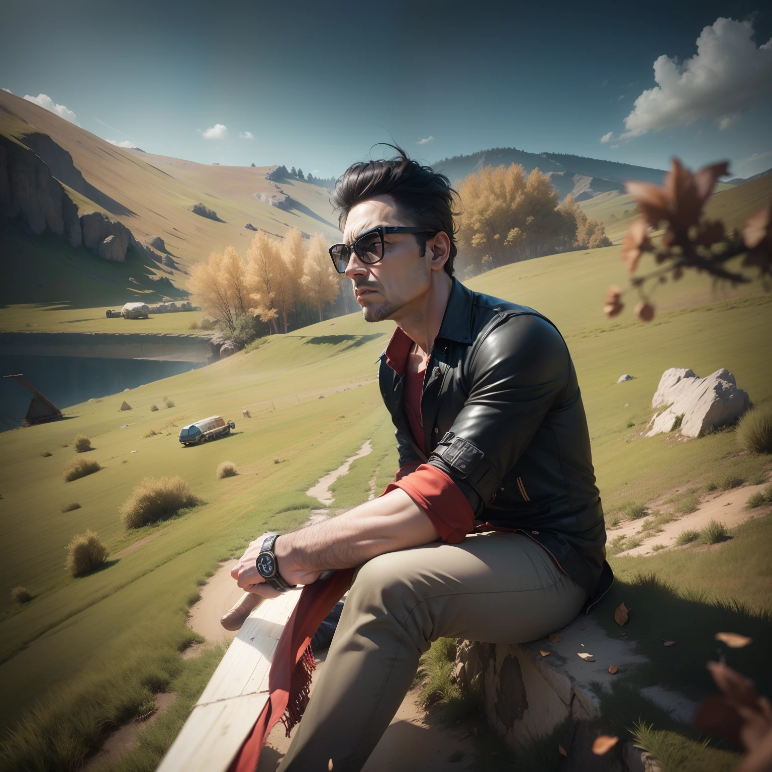 Change background a worries hores ultra hd realistic face