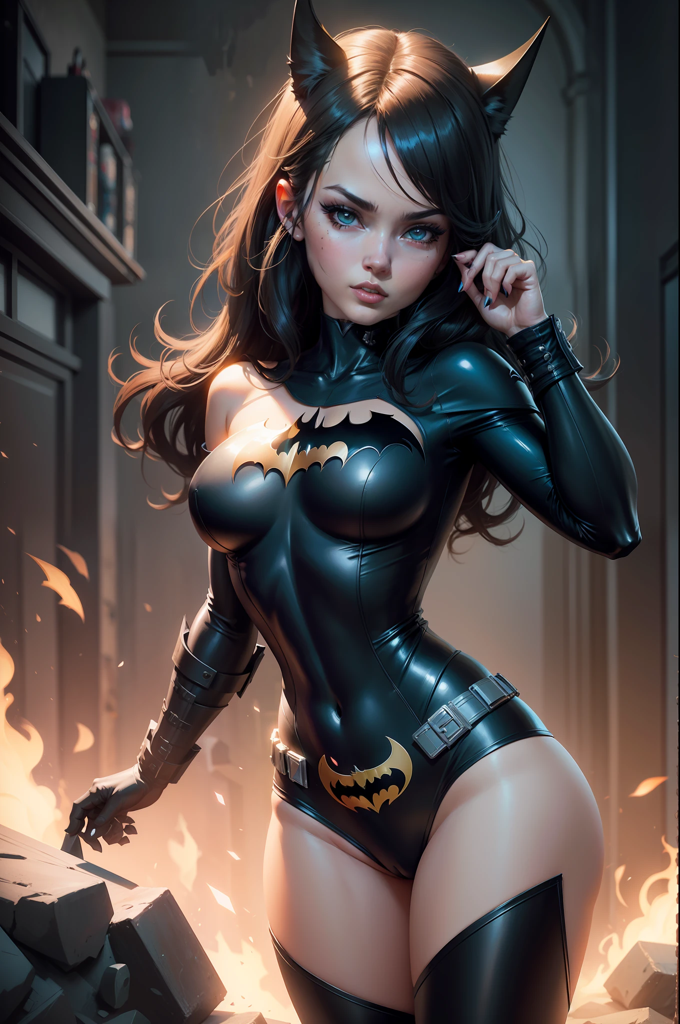 Batmangirl is a superheroine in a black leather outfit, Wojtek FUS, Anigirl Batman, Ross Tran 8 K, Chris Moore. Artgerm, Batgirl, Artgerm extremamente detalhado, Artgerm Julie Bell Beeple, no estilo artgerm, Alena Aenami e Artgerm, Directed by: stanley Artgerm, Directed by: Arthur Pan