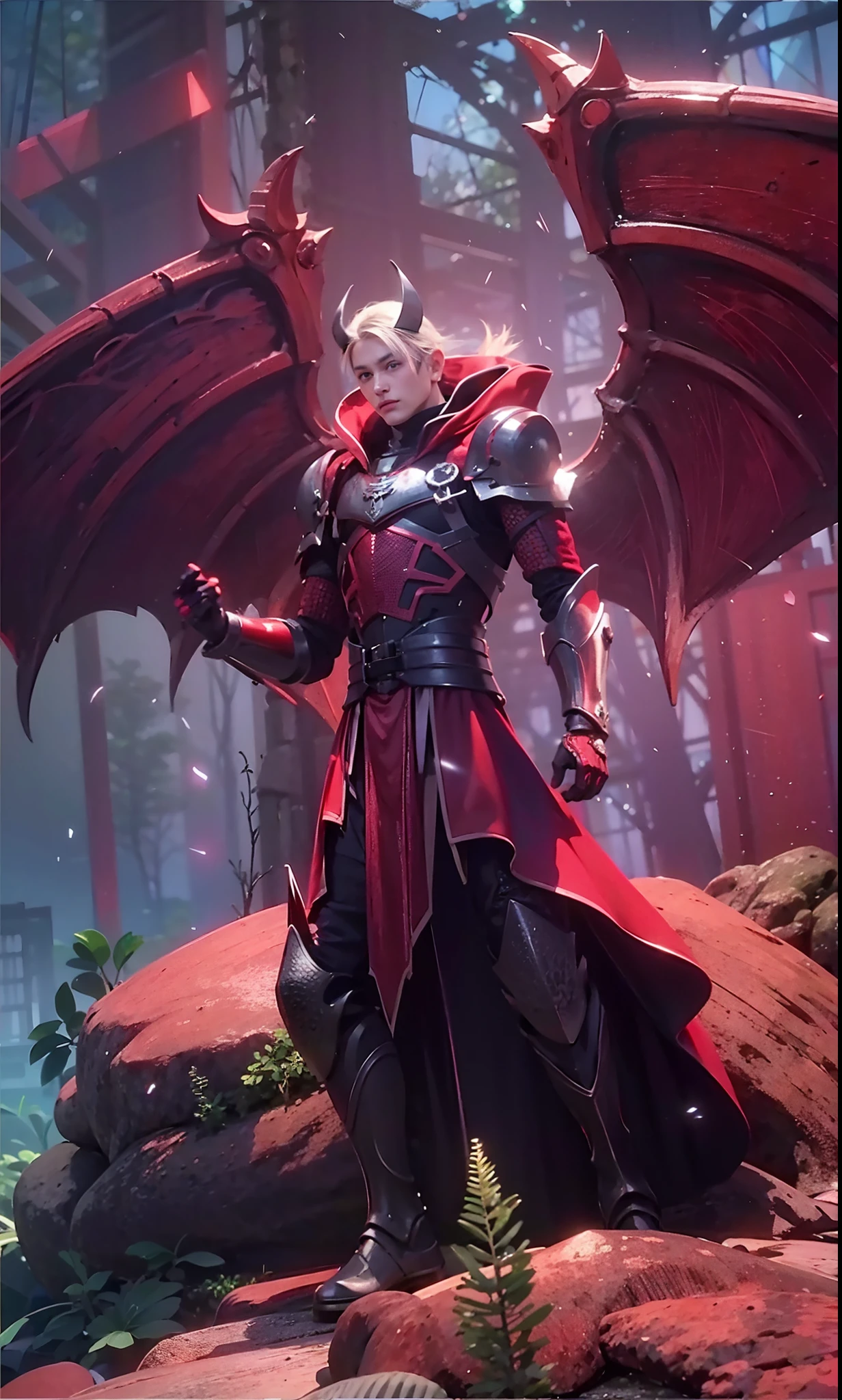 1boy, best quality, photo, 4k,looking at viewer,full body, wear black armor,