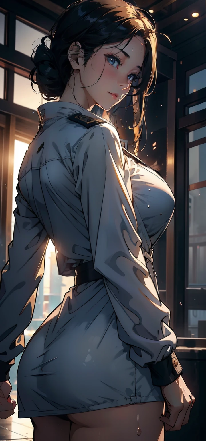 1female,35yo,mature,Large breasts,Pornographic exposure, 独奏,(Background with:sea beach,rainforests,at winter season,Snow on the ground) Feel free to hairstyle,standing on your feet,Sweat profusely,drenched all over the body,seen from the front,Golden hair , mostly cloudy sky,(((tmasterpiece),(Very detailed CG unity 8K wallpaper),best qualtiy,cinmatic lighting,detailed back ground,beatiful detailed eyes,Bright pupils,(Very fine and beautiful),(Beautiful and detailed eye description),ultra - detailed,tmasterpiece,)),facing at camera,A high resolution,ultra - detailed)nakeness,比基尼,with no underpants,revealing breasts,Bare genitalia, Bulge,Camel toes,Raised sexy,Flushed complexion,Open-mouthed,frontage,military officer,Sci-fi style trench coat,Armour
