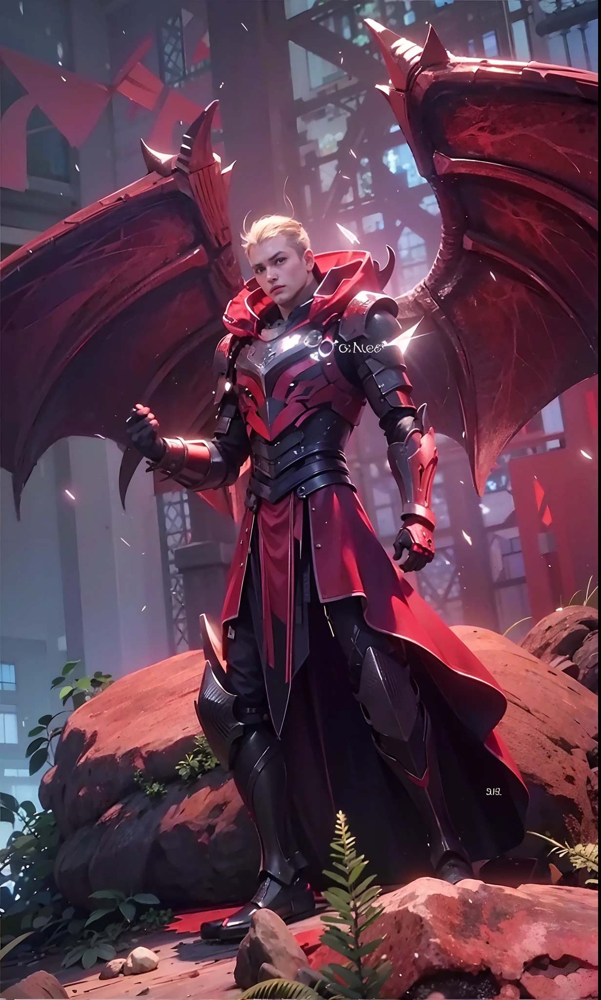 1boy, best quality, photo, 4k,looking at viewer,full body, wear black armor,