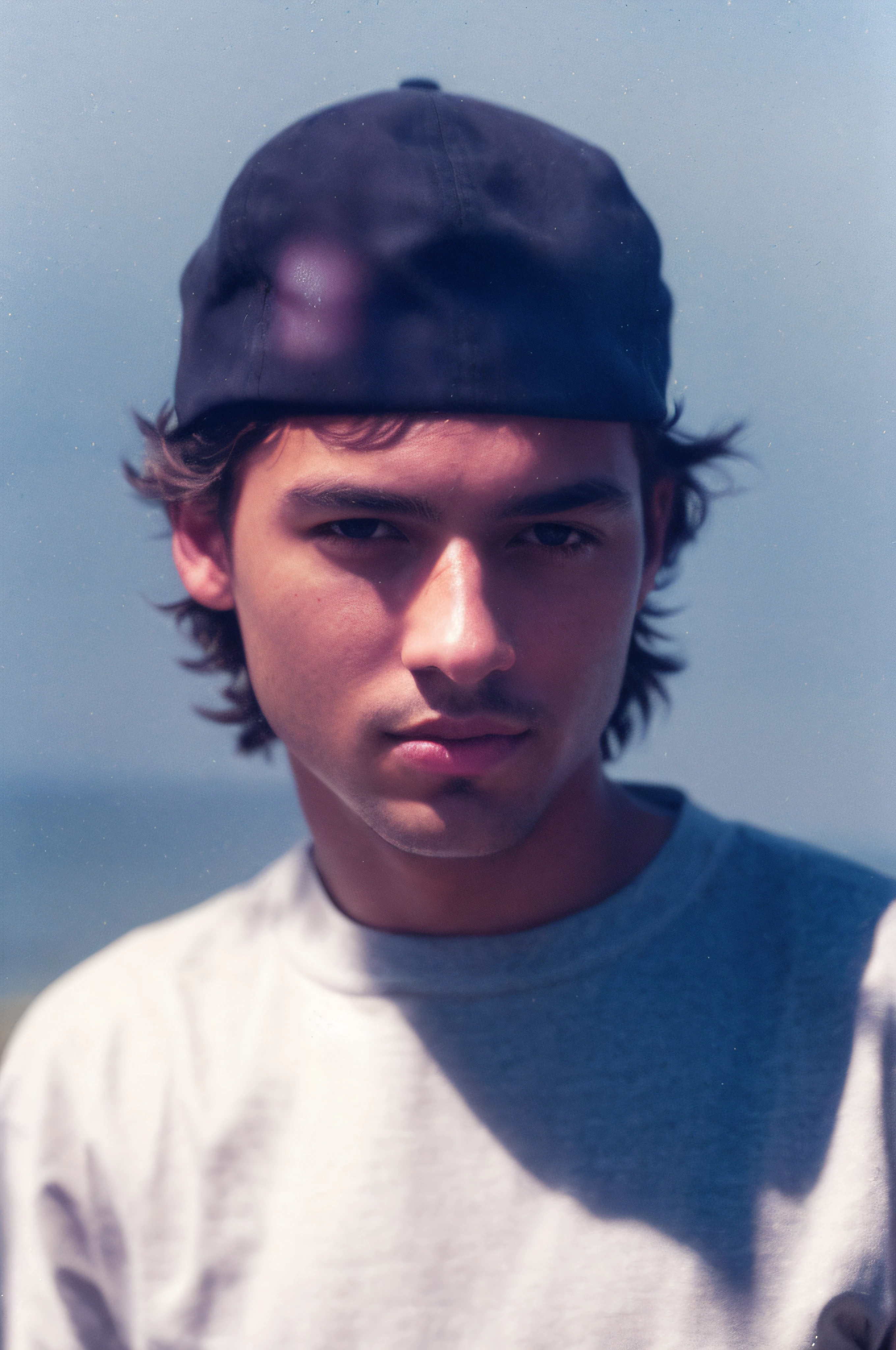 Boy with cap back, gray shirt and cap back , pele branca, vento no cabeloem torno de 1 7 anos, taken in early 2005, tiradas em meados dos anos 2005, tiradas no final dos anos 2000, foto 2 0 0 5 s, Foto de 2005, Foto dos anos 2005, ........catalog photo, Graflex Century Graphic 23 Camera, soft lighting, Dynamic angle, realistic lighting, (textura natural da pele), (detalhes intrincados), rosa, (fotografia premiada:1.3), (homem moderno, rosto bonito, jovem, tom de pele americano, (Very sharp photo:1.1), (8k, fotografia, ..............................RAW, melhor qualidade:1.3), (realista, realista, feminino, roupas modestas:1.1), desafiador, Inspirador, Portrait ao ar livre:1.5), (olhar para o espectador: 1.2) (textura da pele) (grain of film: 1.3), fechar para cima, cinematiclight, side-lighting, Ultra alto nada, melhor sombra, ............................................RAW, parte superior do corpo, vestindo camiseta cinza, Microgeometria, elasticidade da pele, light scattering through hair, Ambient occlusion, sombreamento de pele multicamadas, iris and pupil rendering, Advanced color sorting