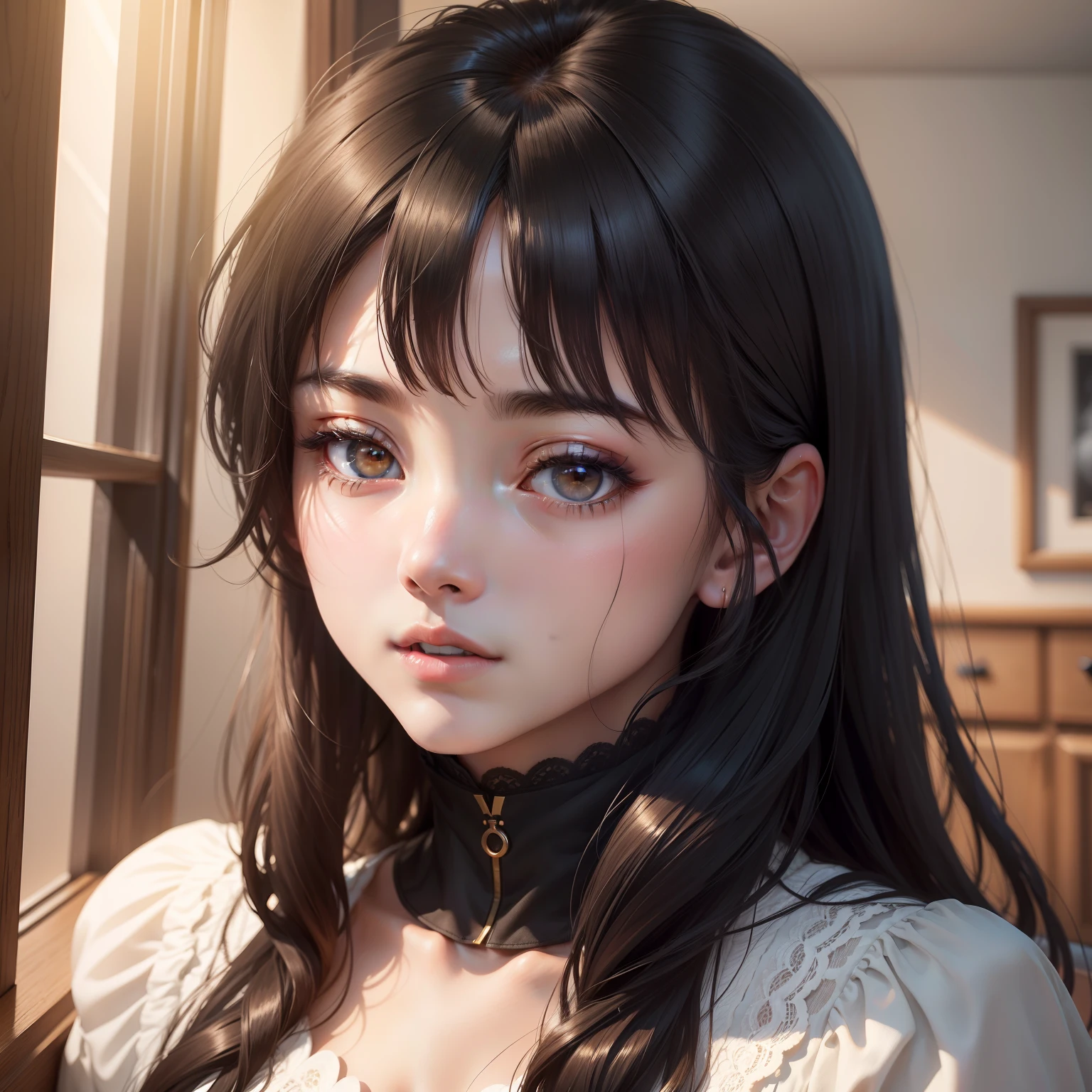 (masuter piece:1.3)、(8k、Photorealsitic、RAW Photography、top-quality: 1.4)、(1girl)、beautiful countenance、(lifelike face)、(A dark-haired)、Beautiful hairstyle、Realistic black eyes、Beautiful details、(real looking skin)、Beautiful skins、(Sweaters)、absurderes、enticing、超A high resolution、A hyper-realistic、high-detail、the golden ratio